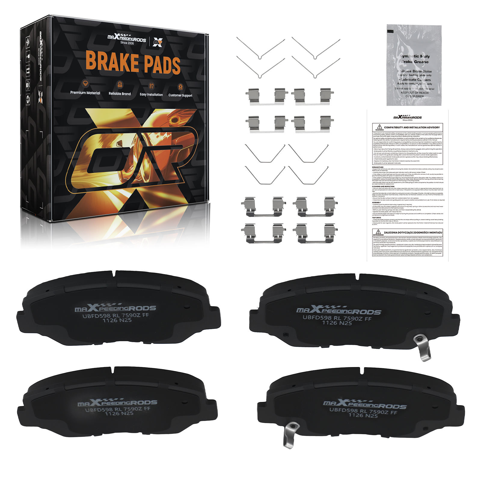 Front Premium Brake Pads Kit