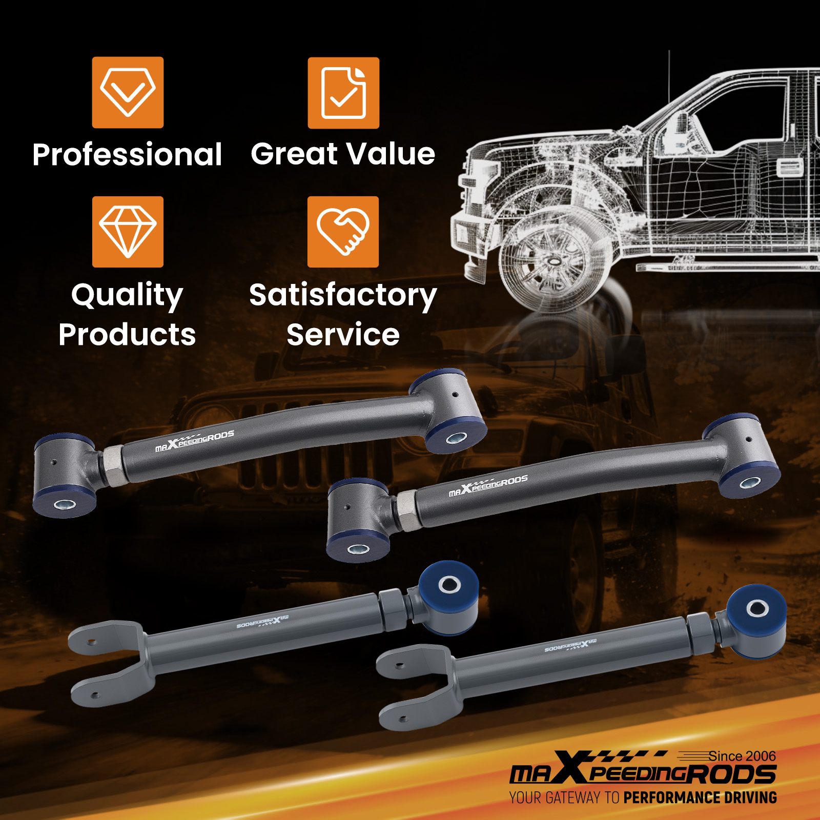 WHY CHOOSE OUR ADJUSTABLE CONTROL ARMS?