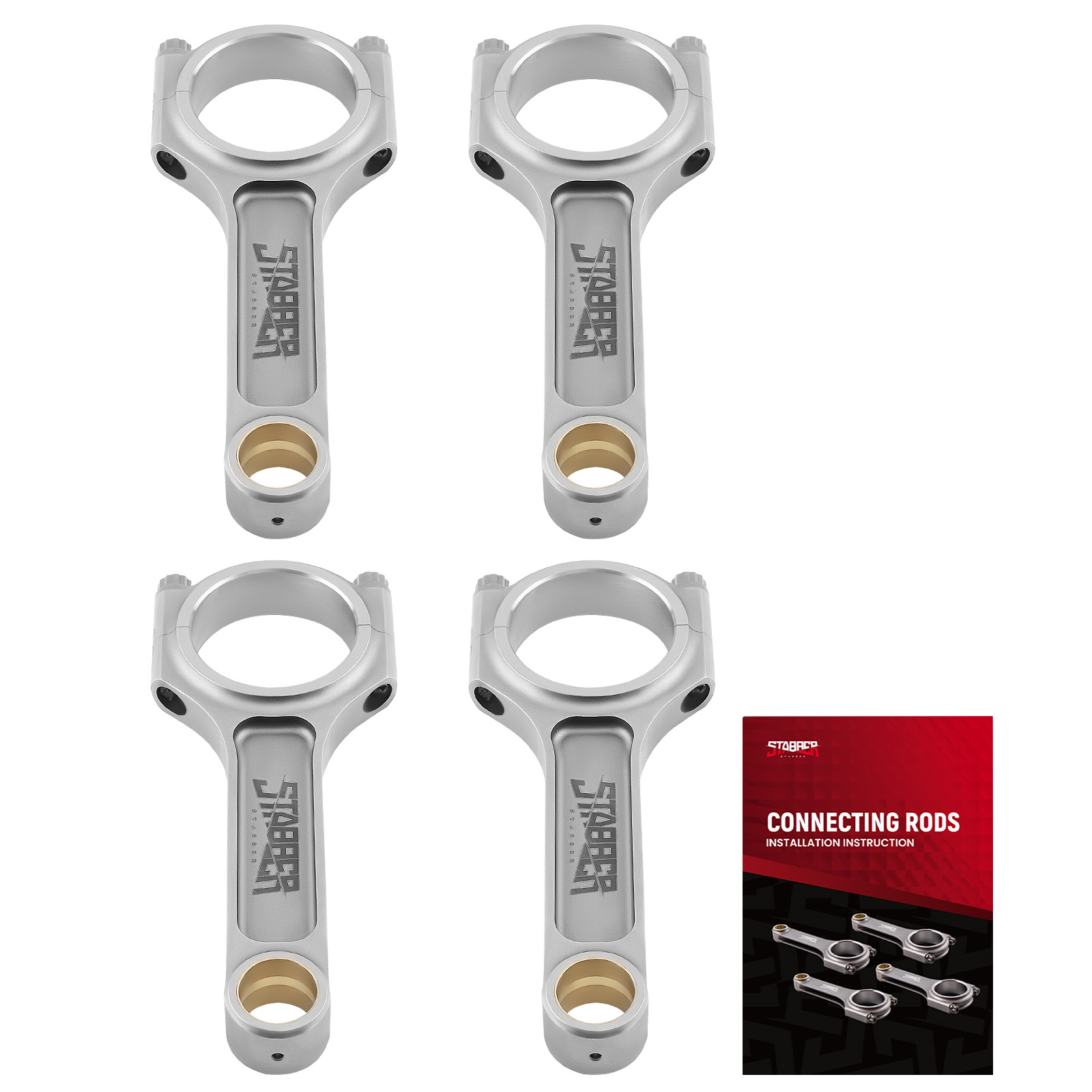 4x Forged H-Beam Connecting Rods Conrods for Ford Ecoboost Engine 2.3L 0.886