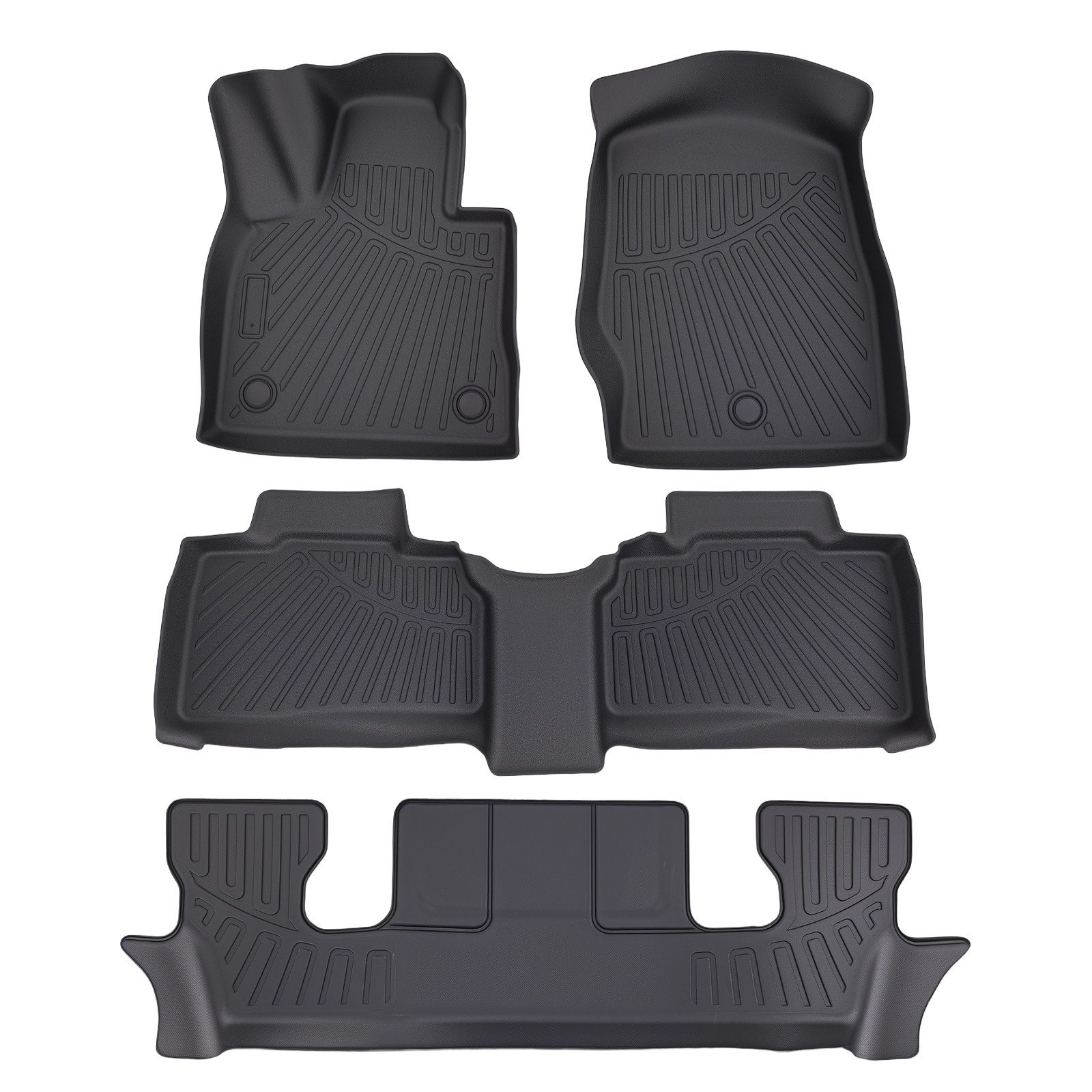 All-Weather Floor Mats Liner for Ford Explorer 2020-2025 TPE 6-Seat Black