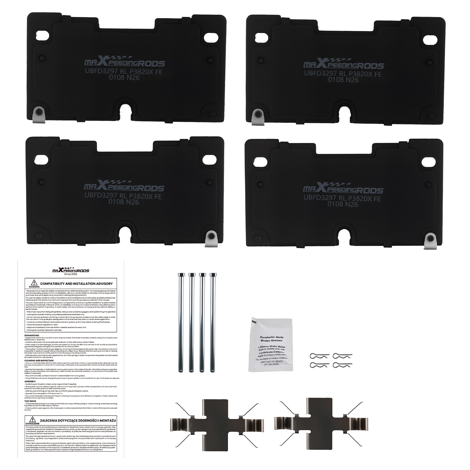 4pcs Front Brake Pads Kit for Chevy Silverado 1500 LTD 2022/Silverado 1500 19-24
