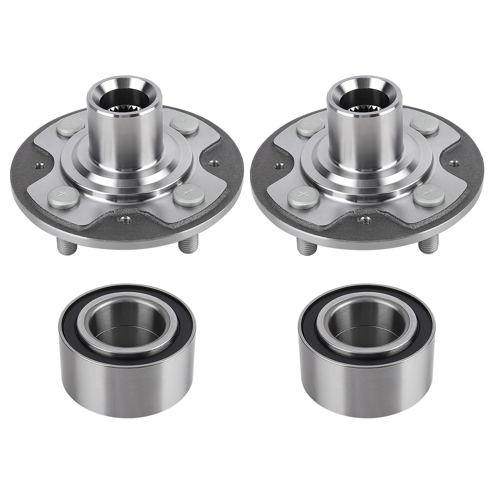 4pc Front Wheel Hub & Bearing For Honda Civic Si 1995 Hatchback WB510030 930456