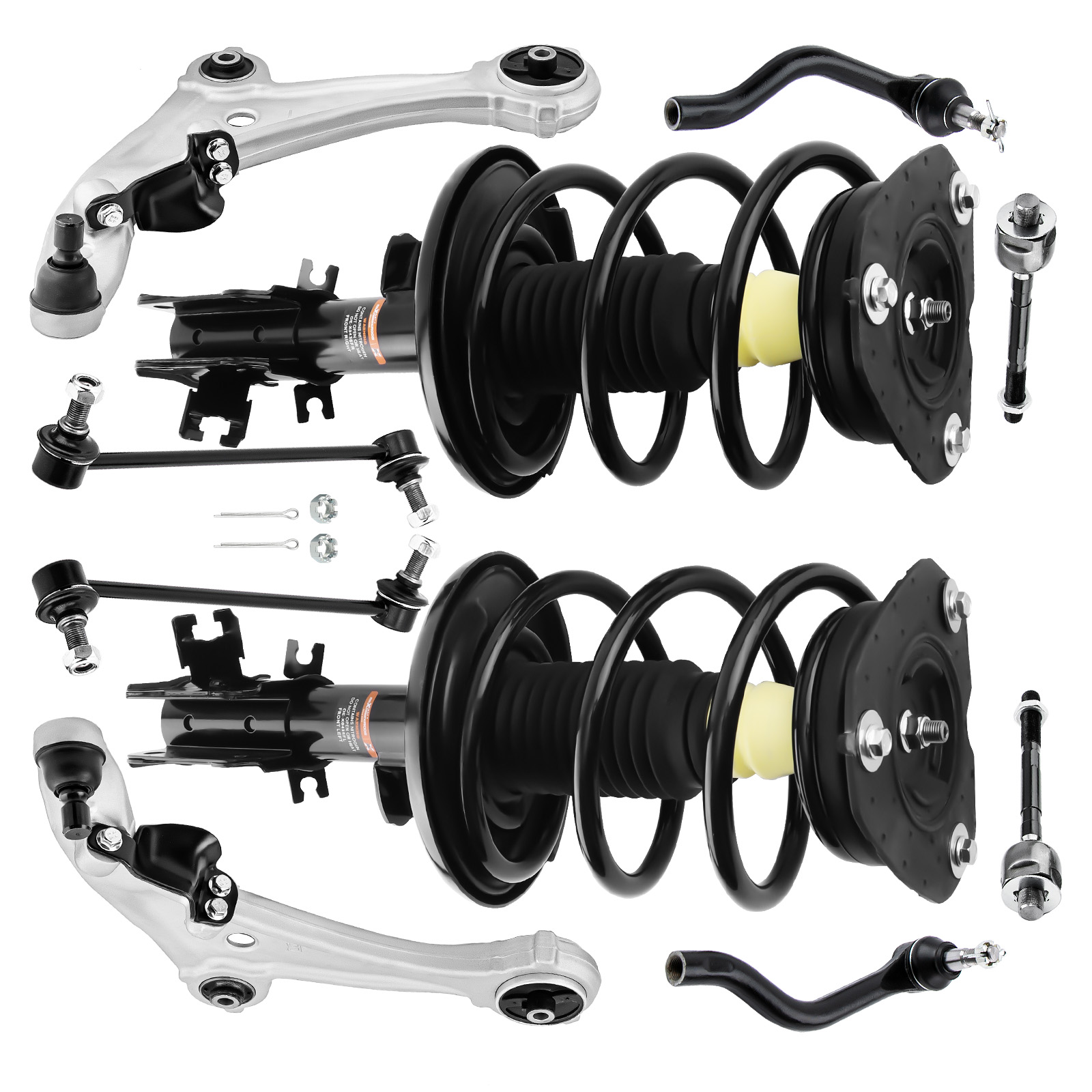 Front Struts w/ Coil Spring + Lower Control Arms for Nissan Altima 2007-2013