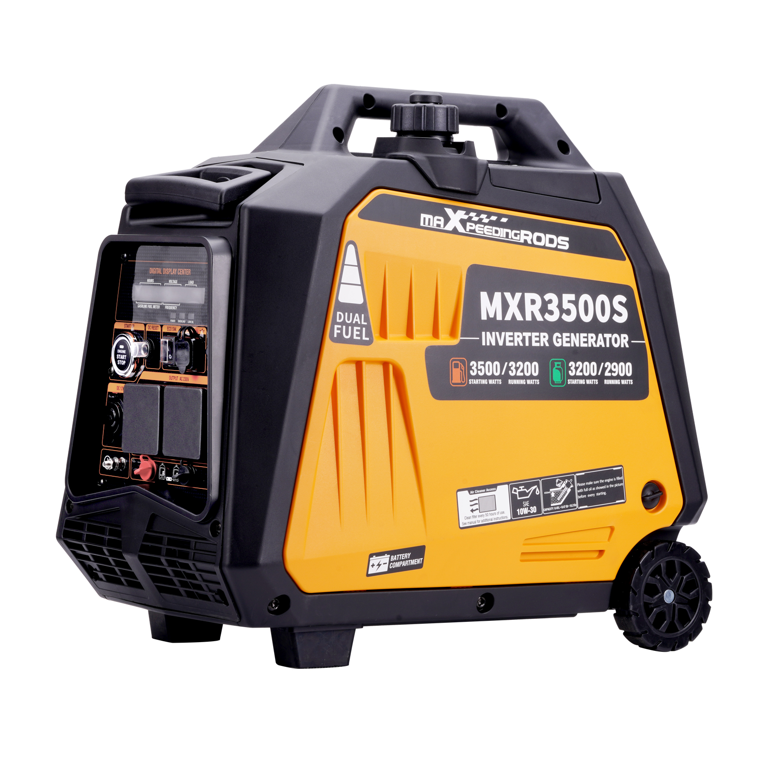 3200W Petrol Inverter Generator Portable Camping 3.5kVA Genset Dual Fuel Gas/LPG