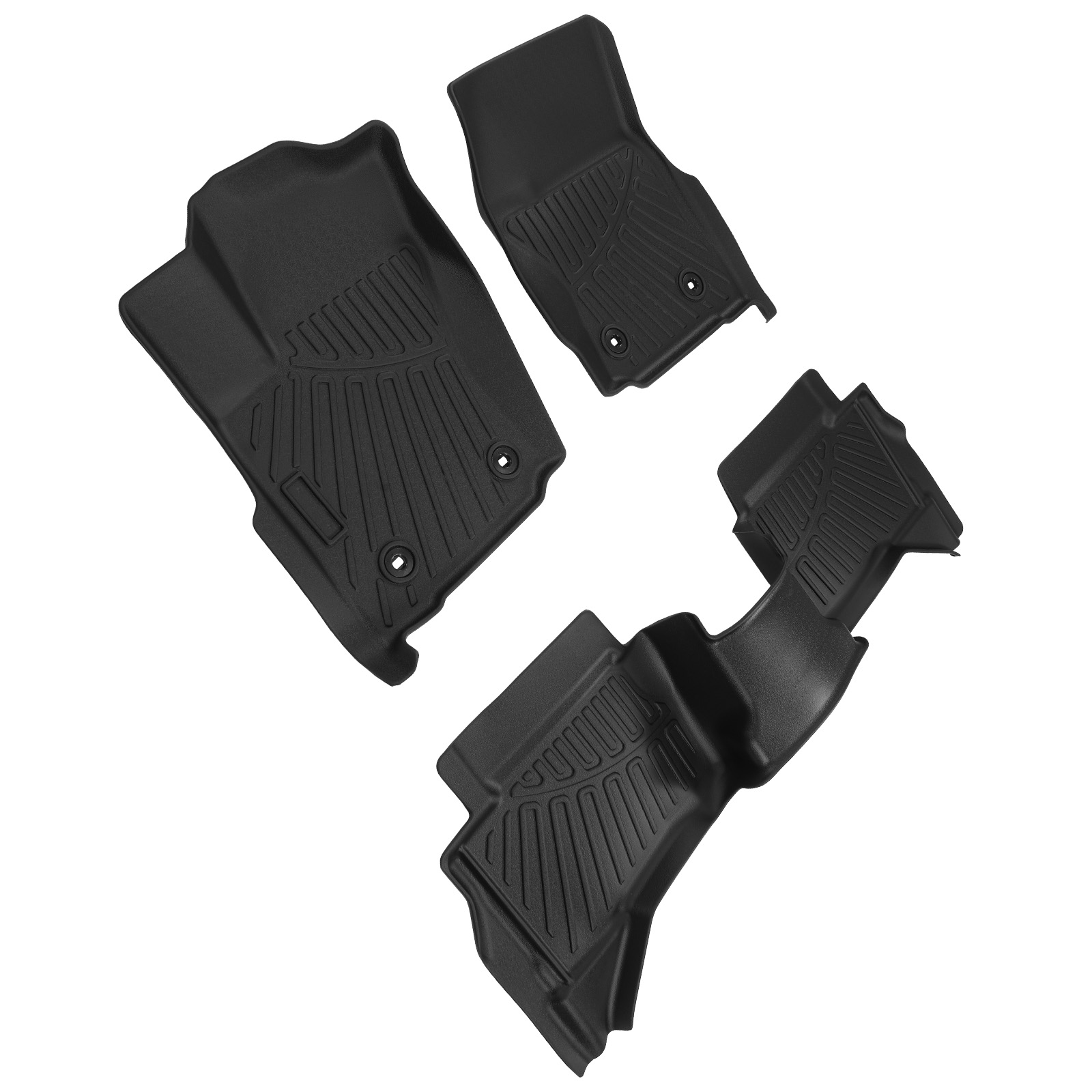 1st & 2nd Row Floor Liner Fit For Toyota Tacoma Double Cab 2024 2025 Rubber TPE