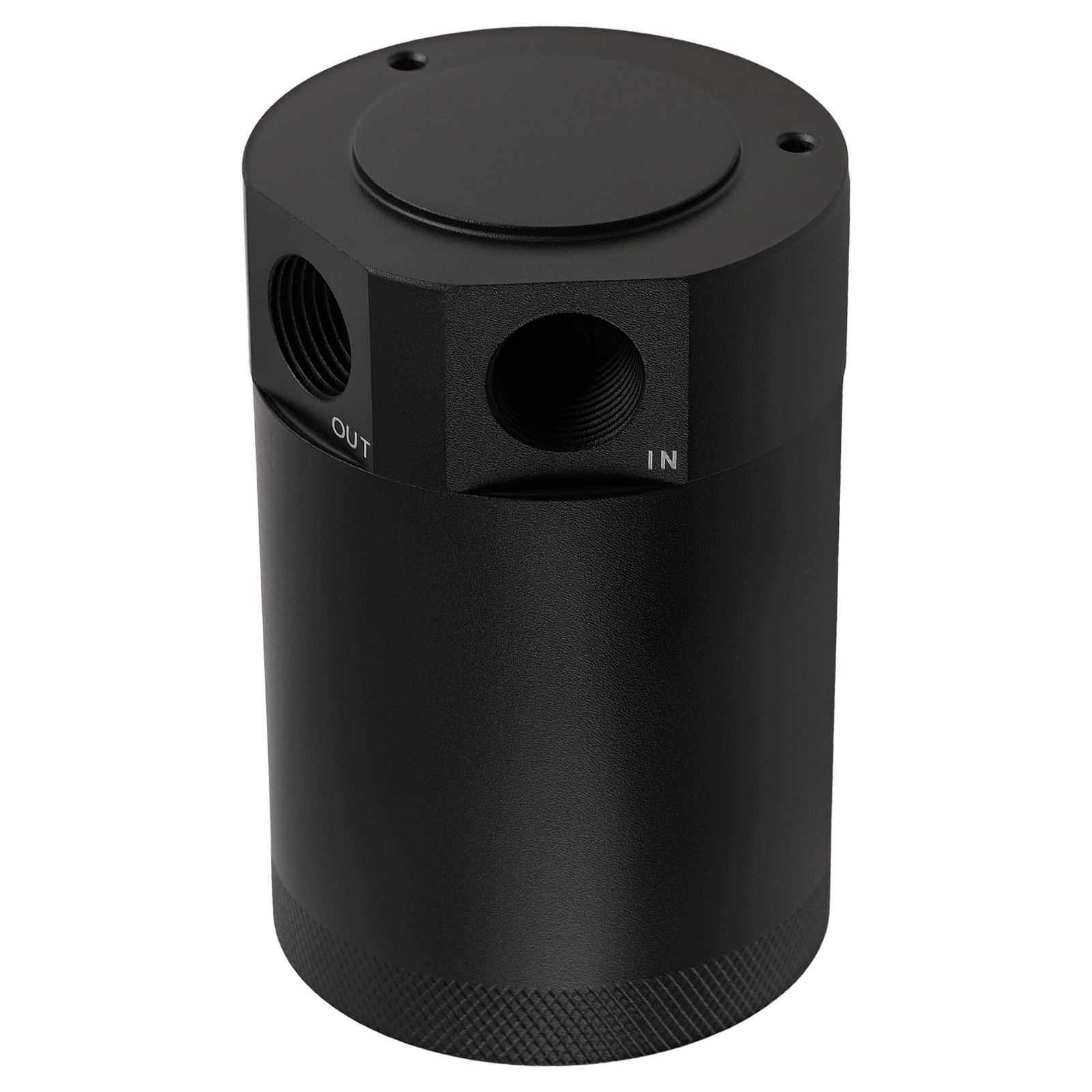 2 Ports Aluminum Oil Catch Can Tank Drain Valve Breather Filter Universal NEUF