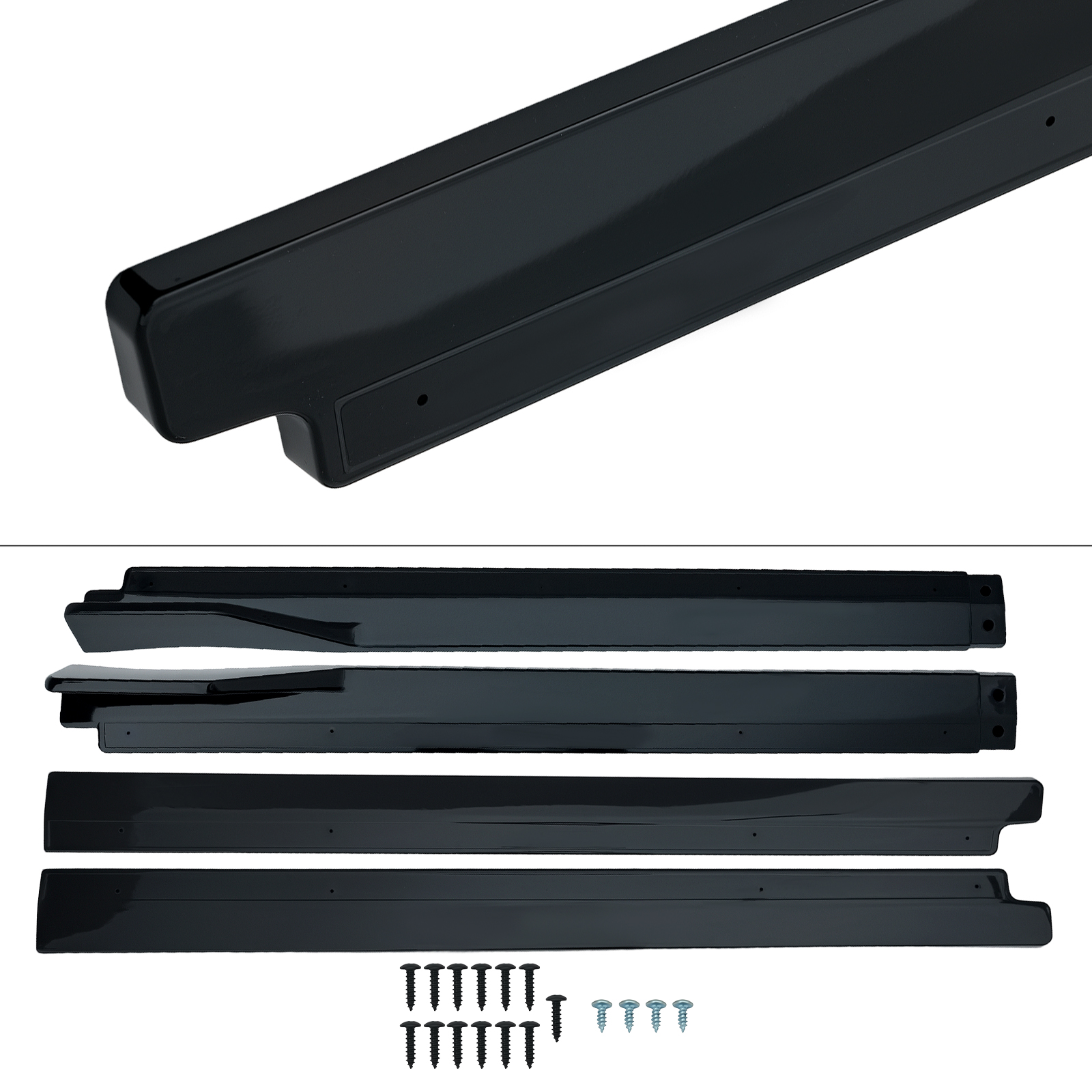 Body Panel Extension Kit Side For Toyota Camry 18-24 Gloss Black ABS Skirt 2PCS