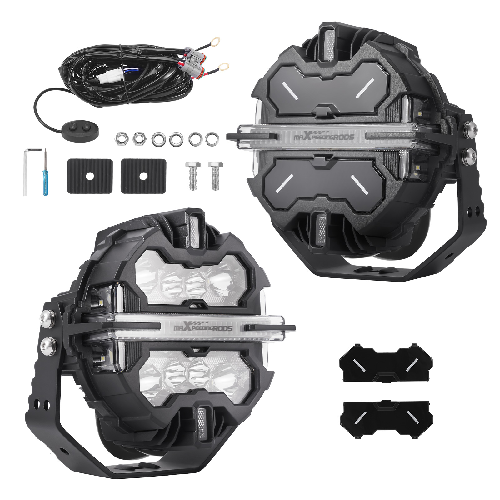 7Inch Led Driving Work Lights Rgb For Offroad 4x4 Truck Spot Beam & Side Shooter