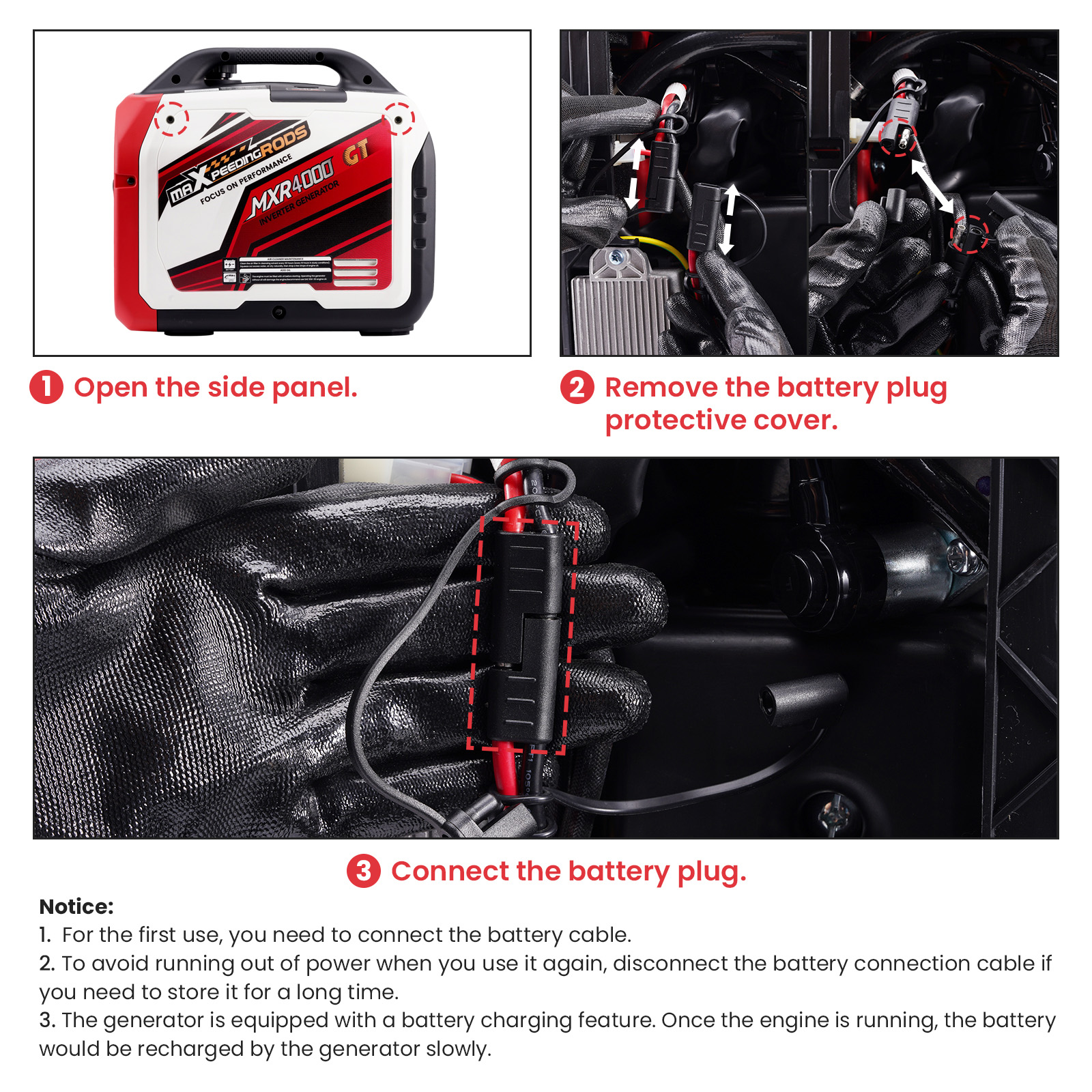 4000W Portable Super Quiet LPG/Gas Inverter Generator Emergency EV-Charging