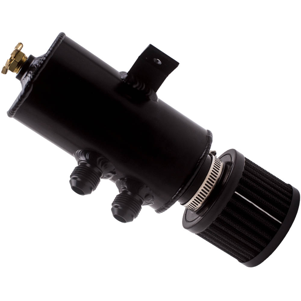 10AN 750mL Oil Catch Can Reservoir Tank with Breather Filter Baffled Aluminum