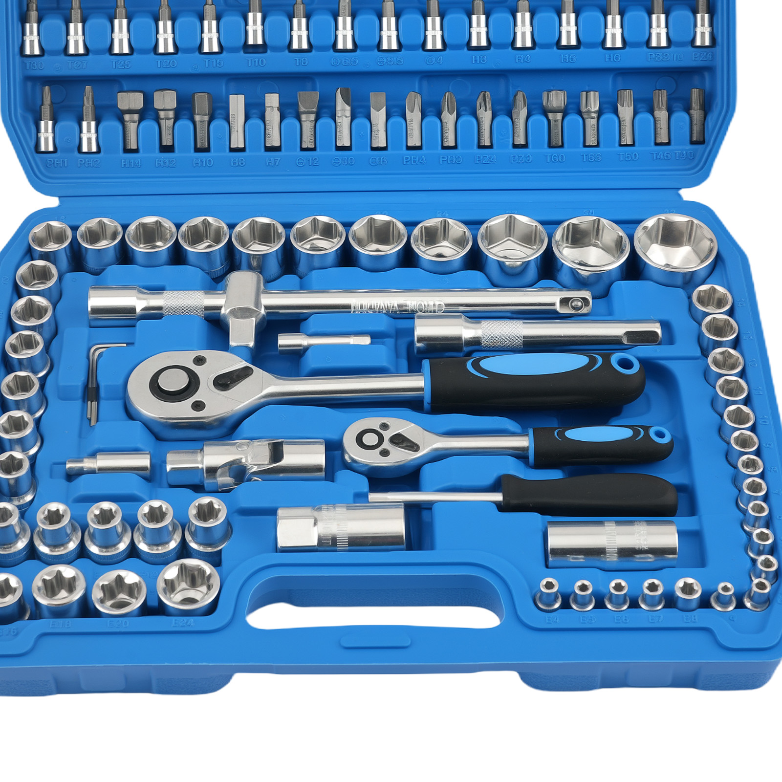 108PCS Auto Repair Tool Set 1/2 1/4 Ratchets Sockets CR-V 10-32mm Kit