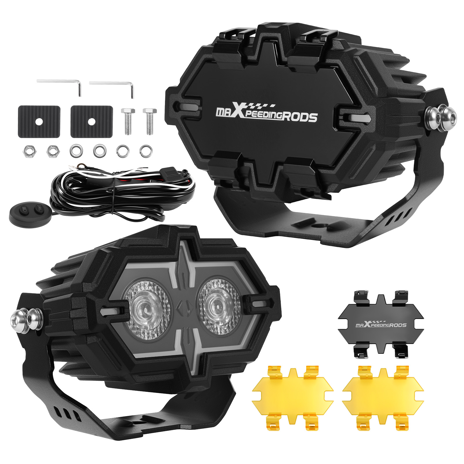 108W LED Work Light For Off-Road Trucks ATVs SUVs 4X4S White/Amber DRL Modes