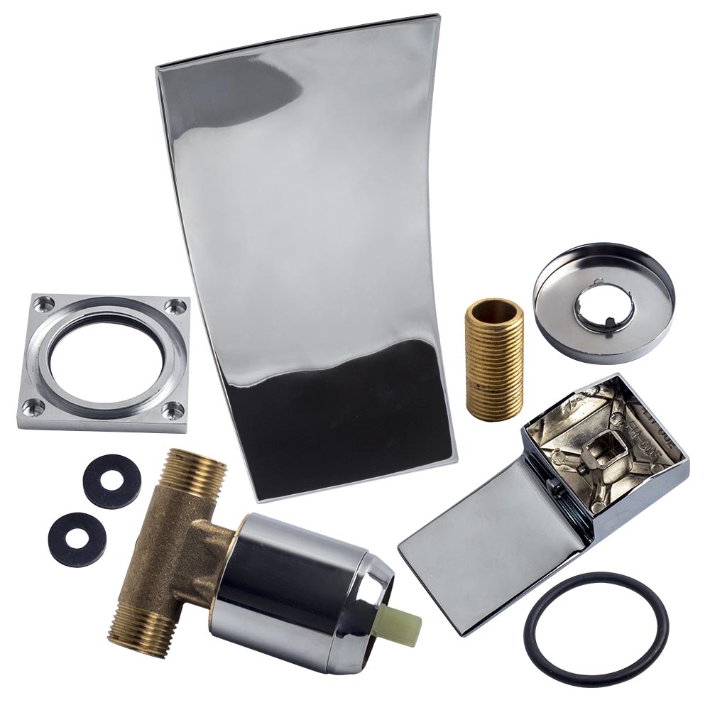 Bathroom Basin Sink Waterfall Faucet Single Handle Wall Mount Mixer Tap Chrome