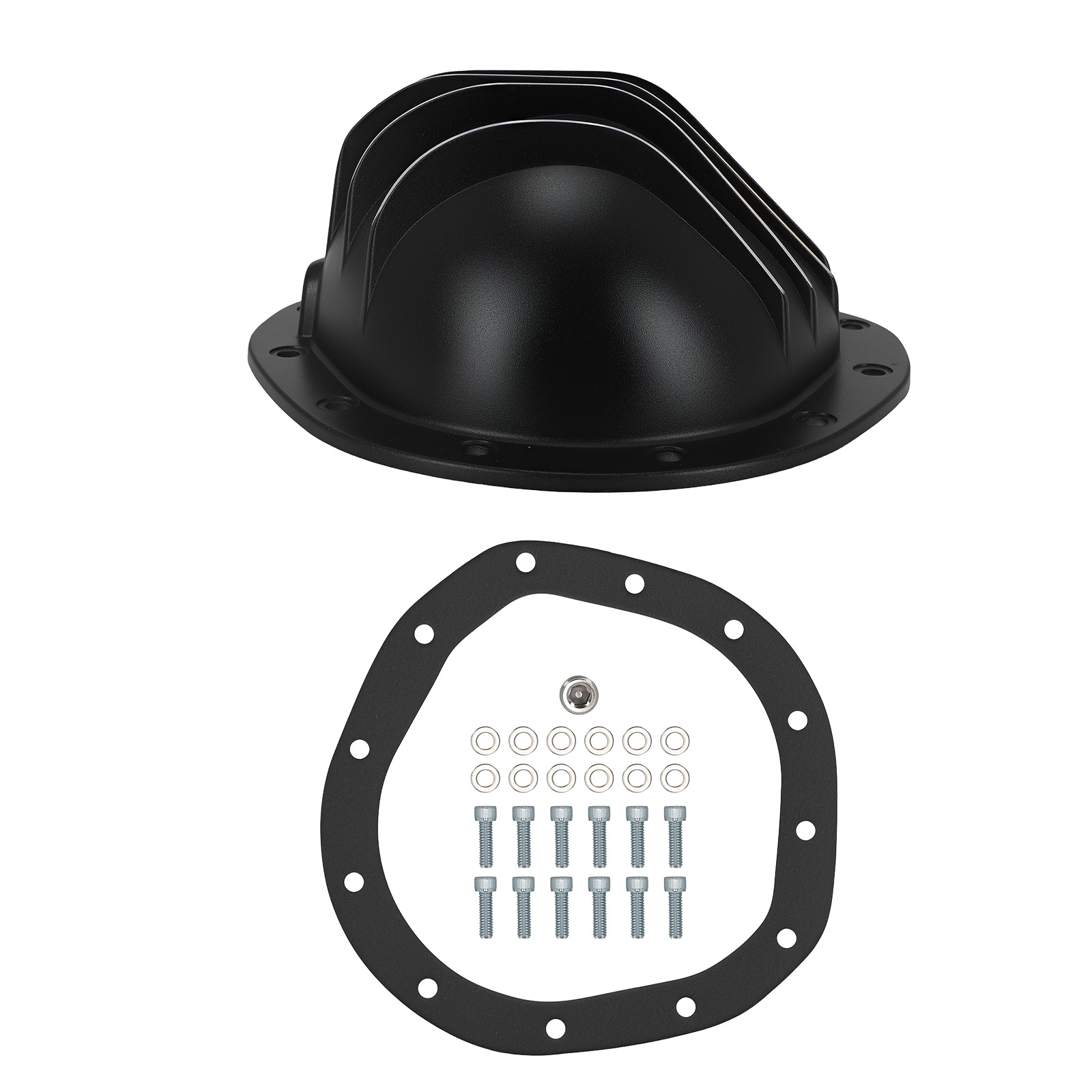 Black Rear Differential Cover for Chevy/GMC 1962-1982 Aluminum w/ Hardware