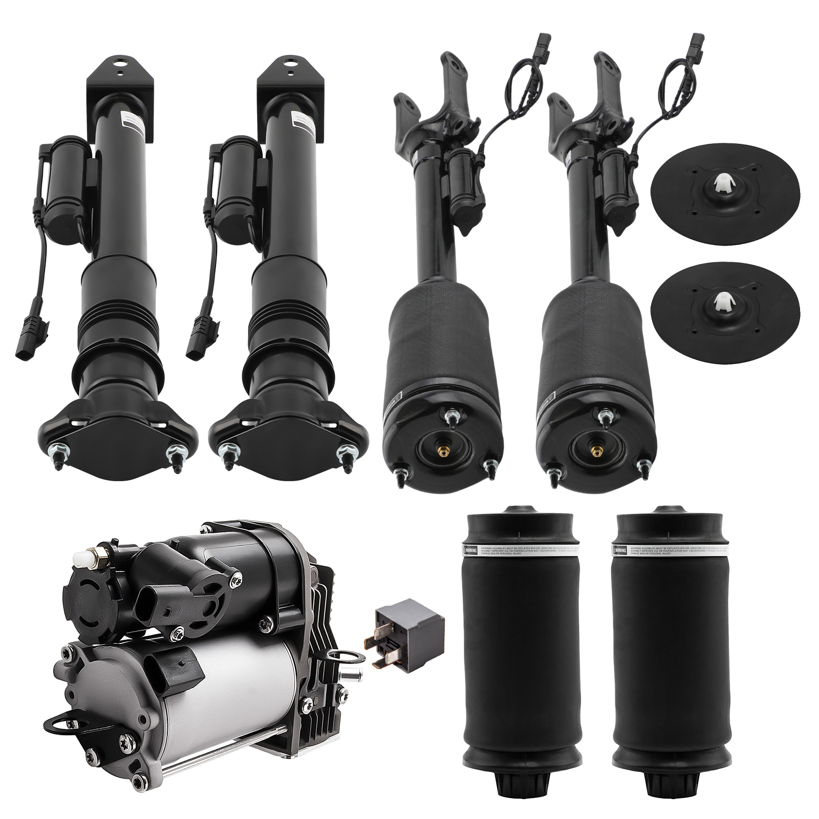 7x Luftfederung Vorne Hinten Stoßdämpfer Kompressor for Mercedes-Benz W164 X164