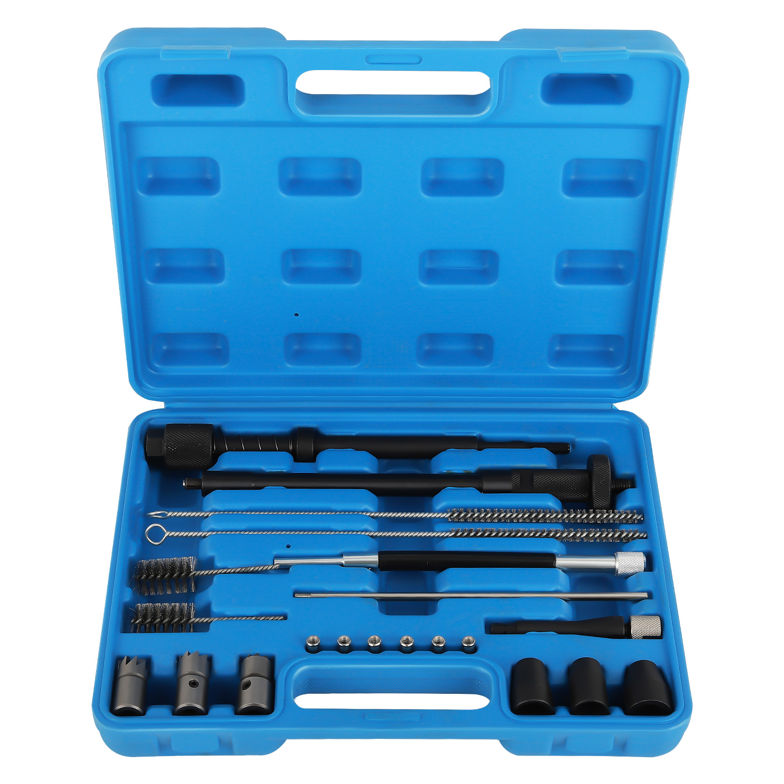 21 pcs Injector Seat Cleaning Set  Seats Cutters Guide Seal Puller Brushes