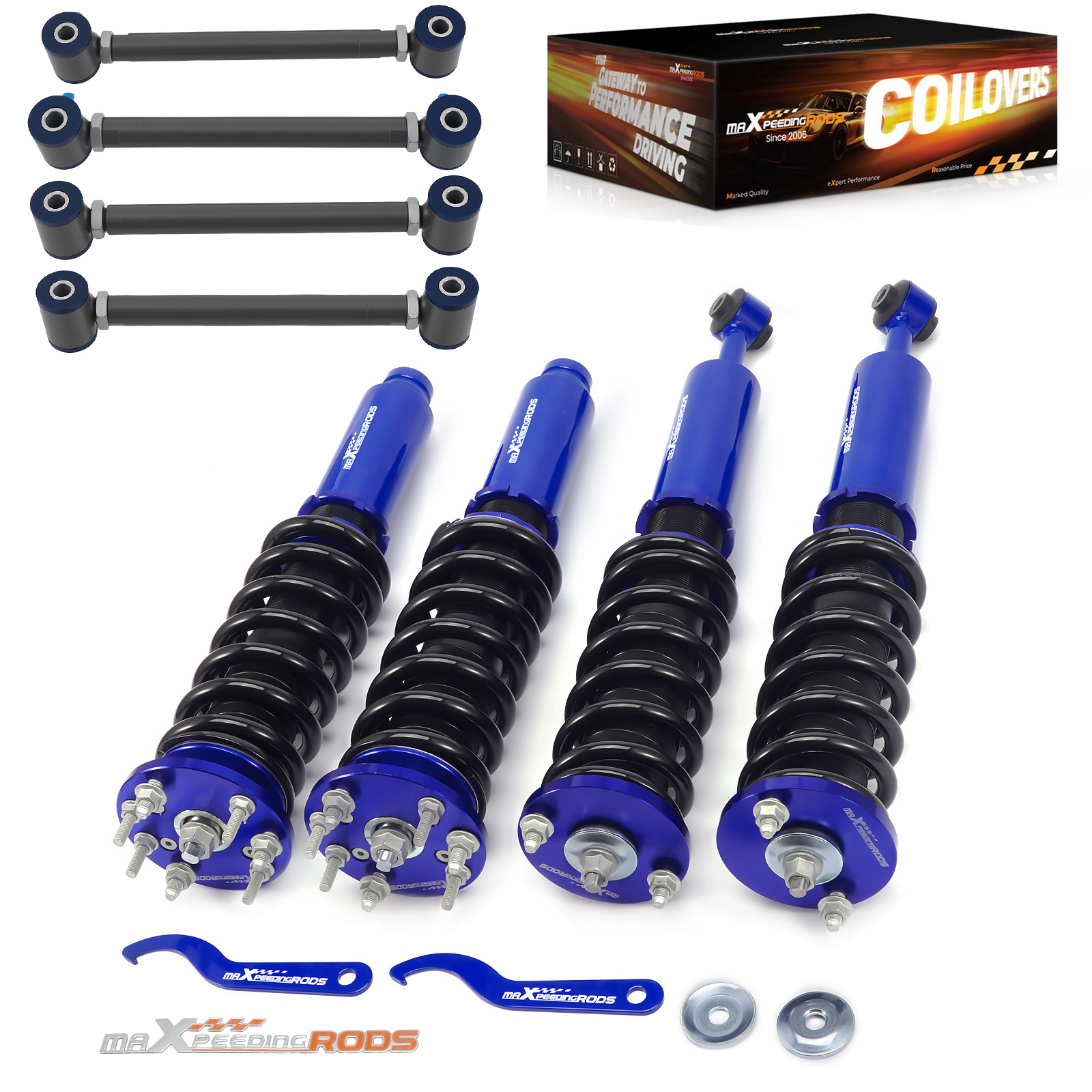 Coilovers Lowering Kit + Rear Lower Camber Arm Kit For Honda Accord 2003-2007