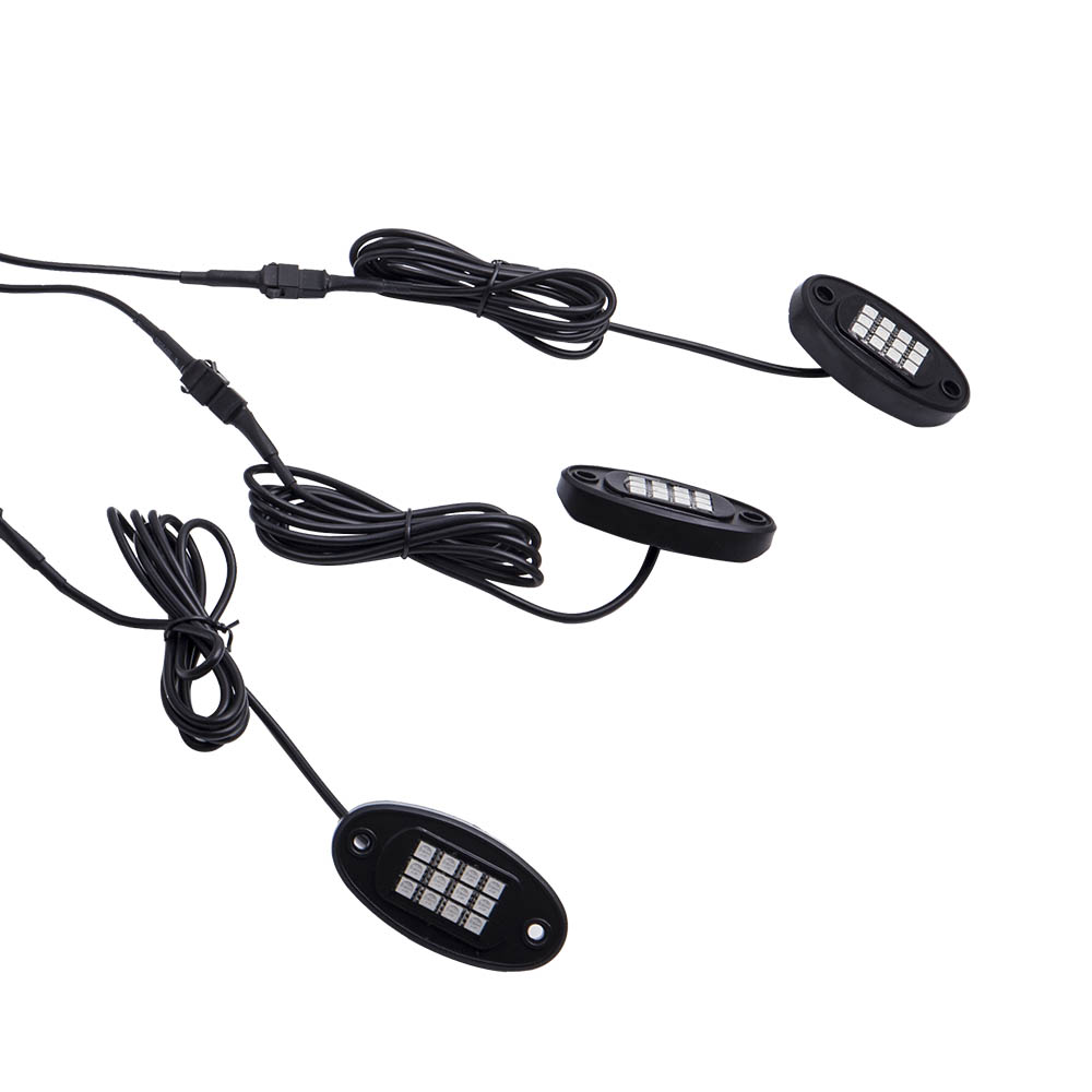 8pcs Pod RGB LED Rock Light Kit Remote Lamp Offroad Truck bluetooth APP Control