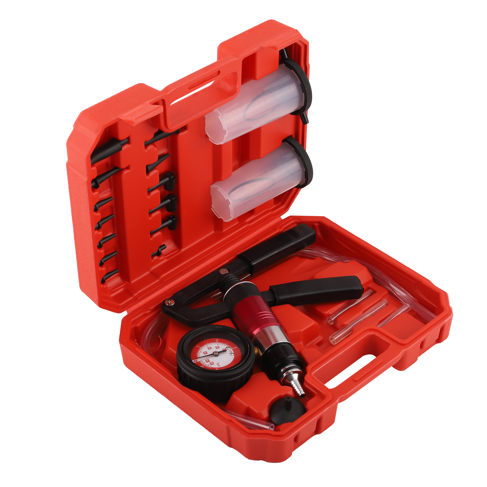 Vacuum Pressure Pump Tester Kits Brake Fluid Bleeder Bleeding Adaptors Gauge