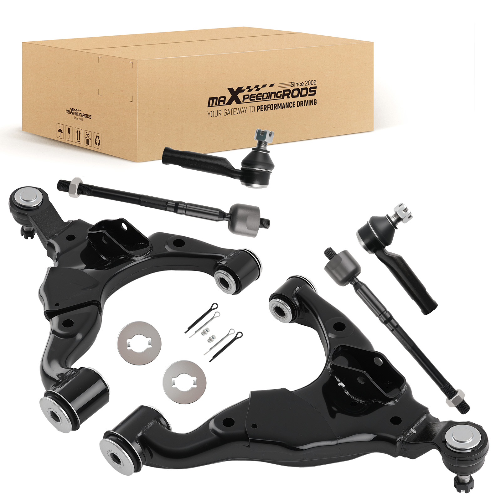 6x Front Lower Driver & Passenger Control Arms Tie Rod Ends for Tacoma 2005-2015