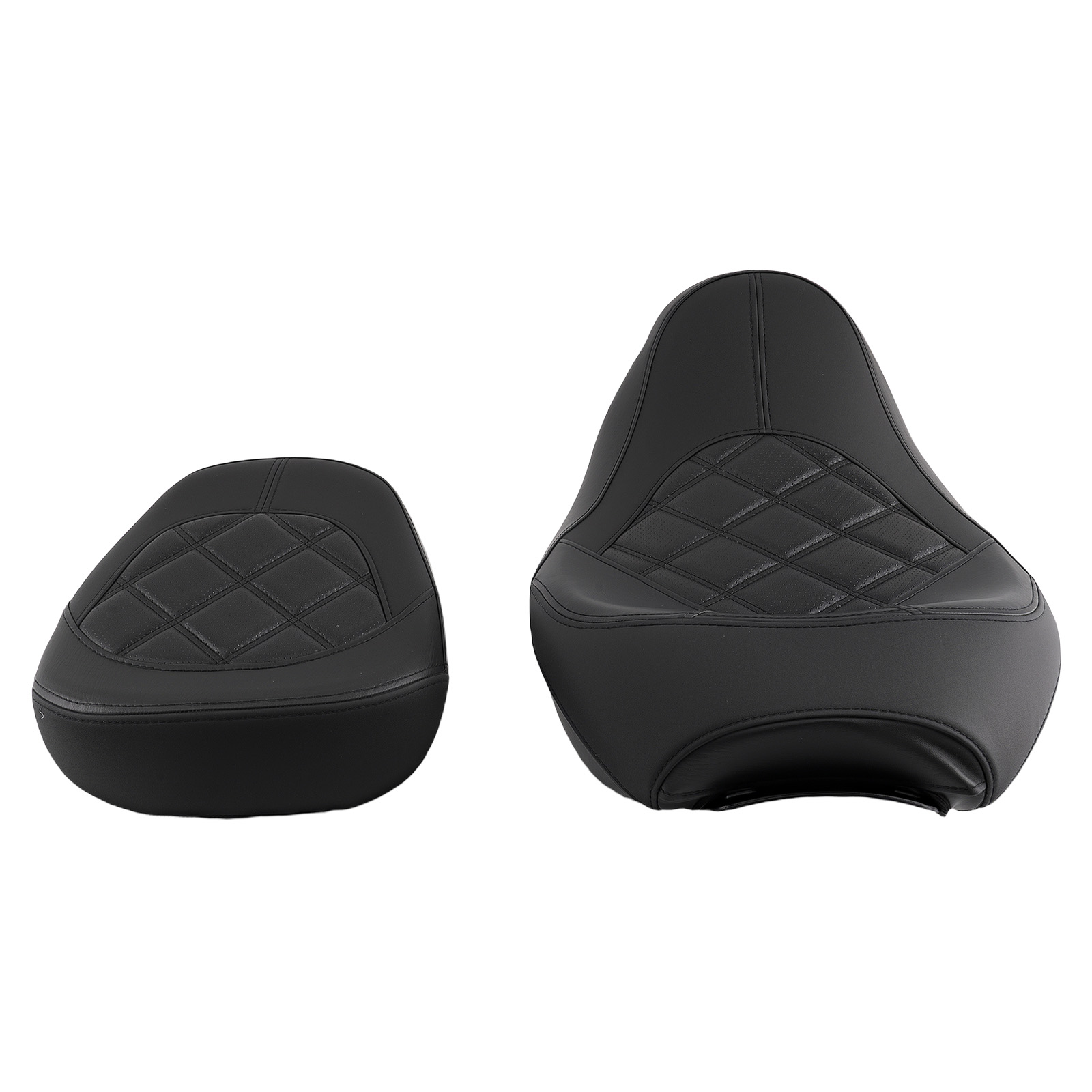 Black Seat Driver Passenger for Harley Touring 2009-Later PU Leather Foam