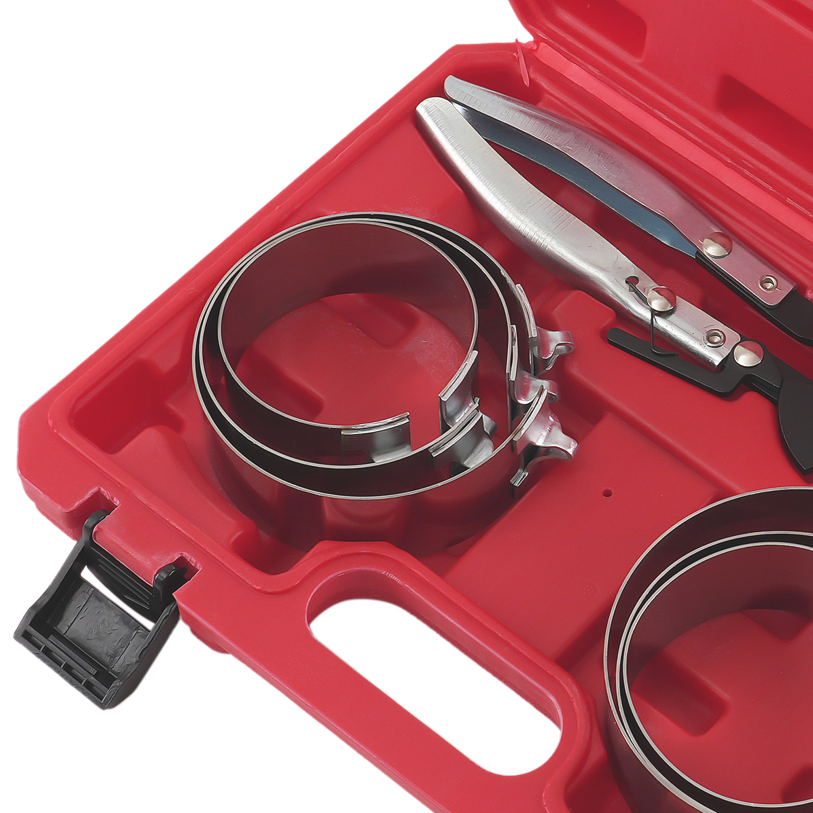 Engine Piston Ring Compressor Tool 73-111mm for Car Service 7PC Ratcheting