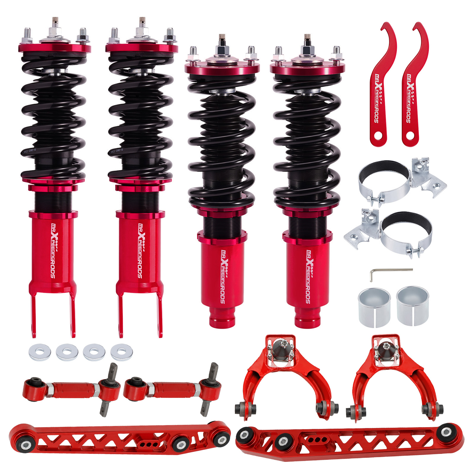 Coilovers + 6x Control Arms & Camber Kit for Honda Civic EK EJ EM 1996-2000