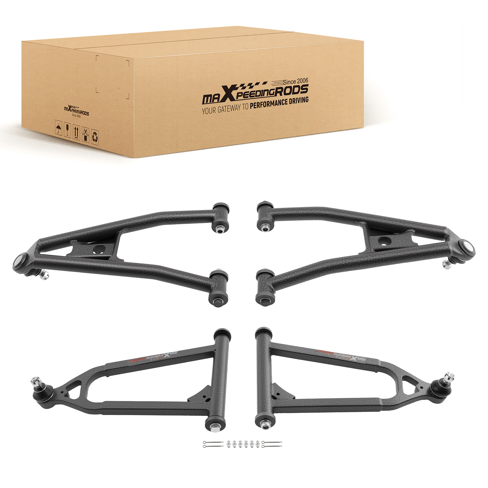 4pc Front Upper & Lower LH RH A-Arms for Yamaha YFZ450 RAPTOR YFM700R 2006-2023