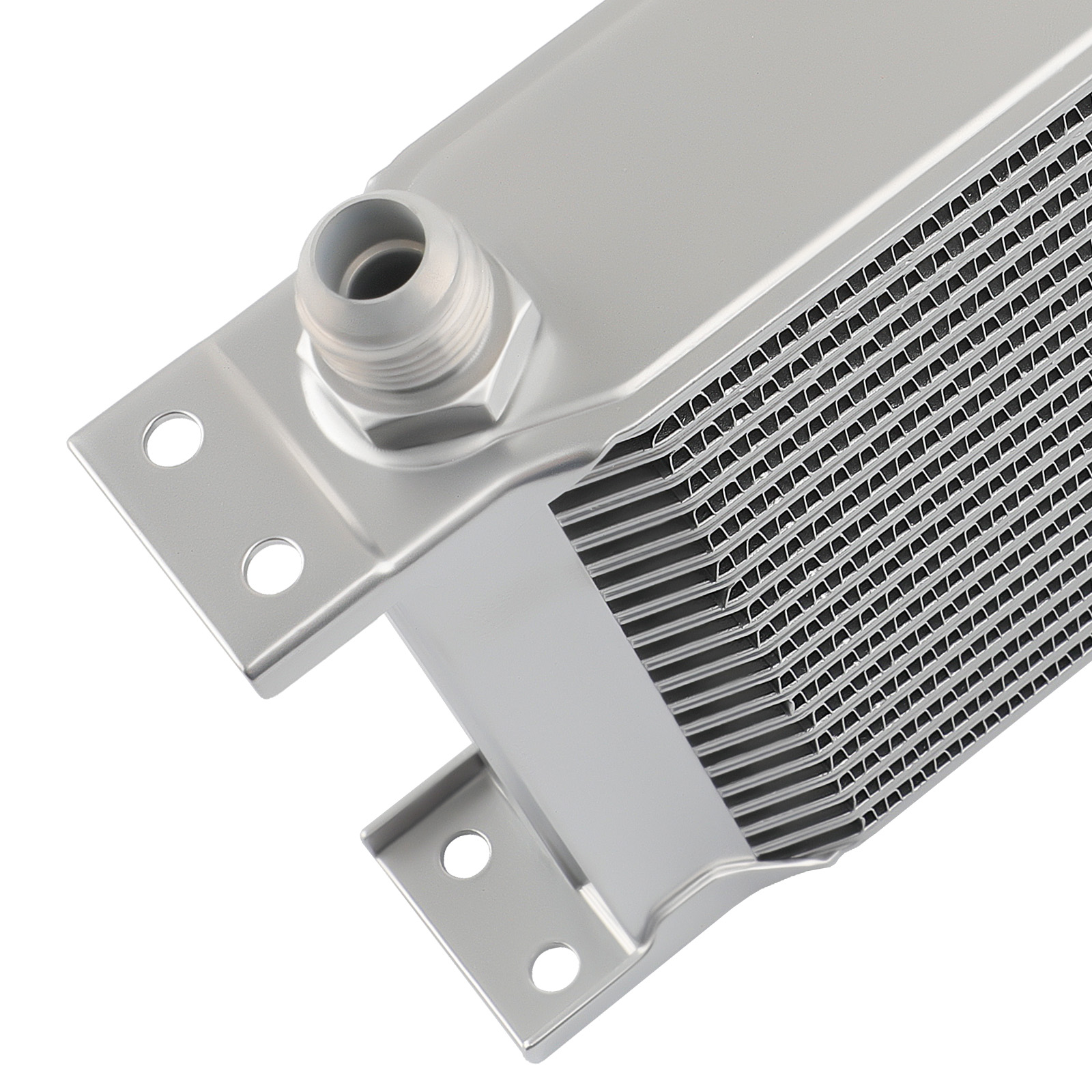 19 Row AN10 Universal Engine Oil Cooler + M20*1.5 Filter Adapter Hose Kit Silver