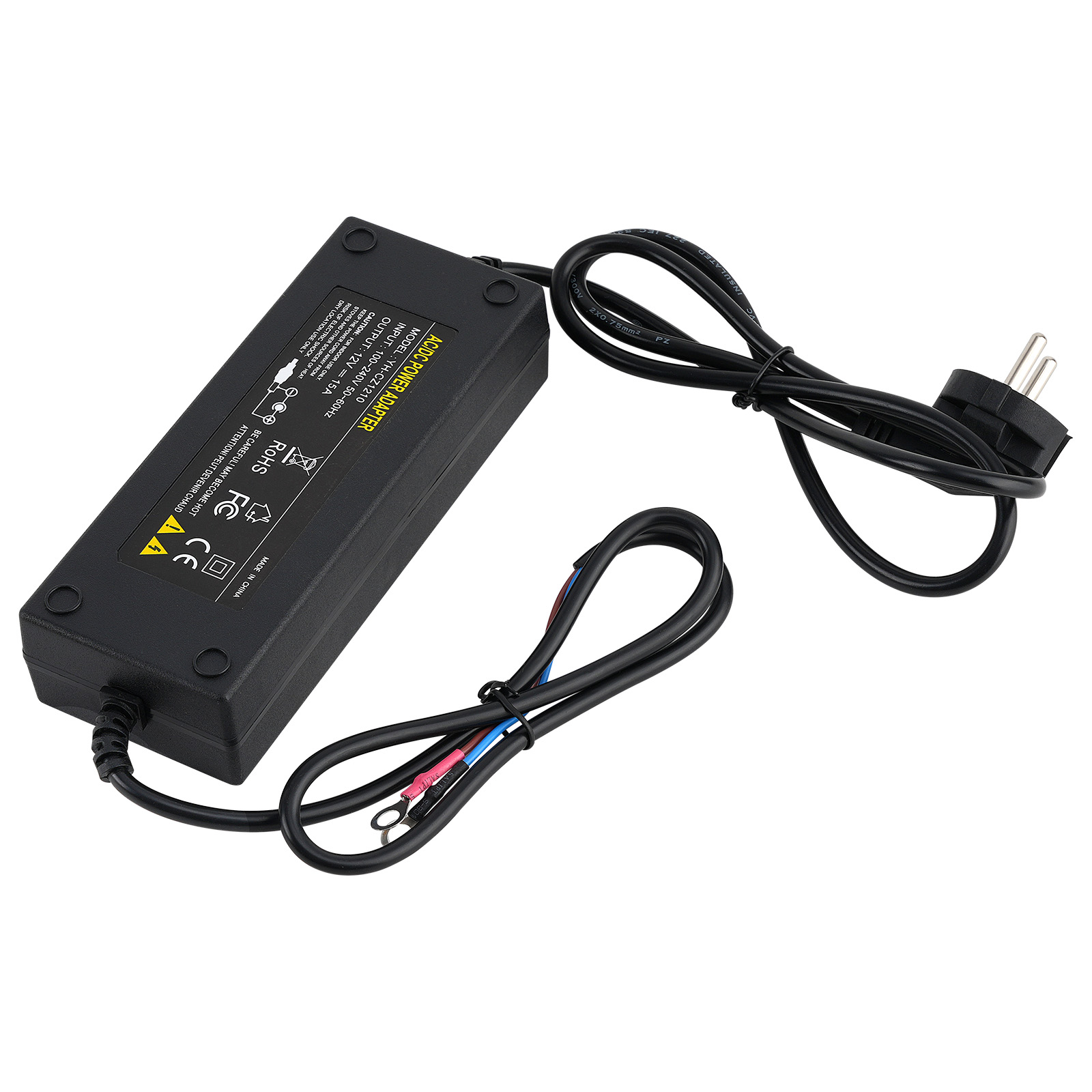 Output 12V 15A AC/DC Stromadapter Power Adapter Black