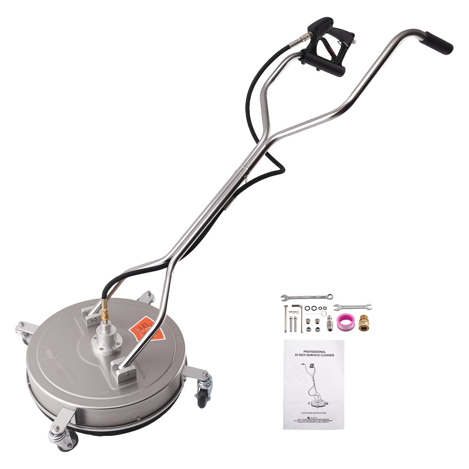 22 Inch Pressure Washer Surface Cleaner 4200PSI for Sidewalk Driveway Steel