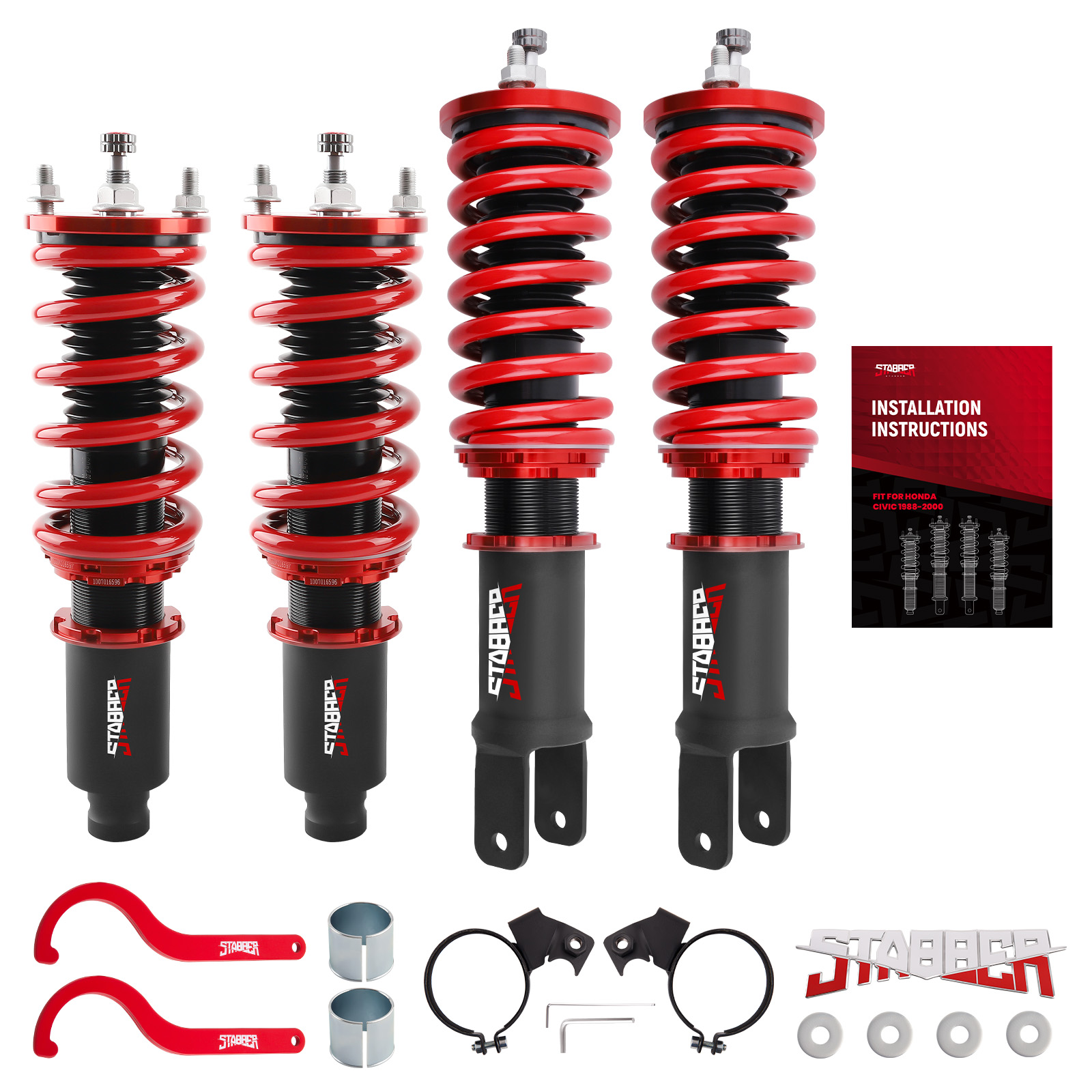 STABBER Coilovers 24 Way Damper Suspension Lower Kit For Honda Civic 1992-2000