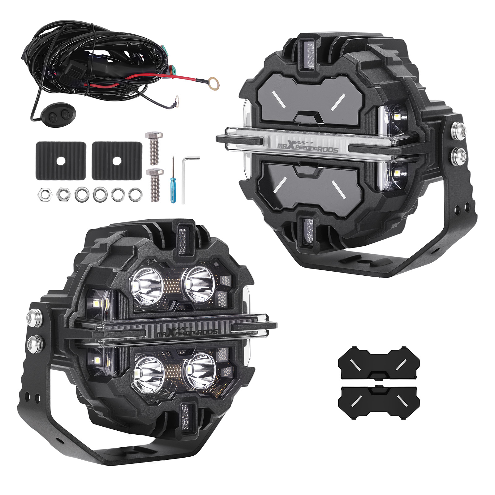 LED Pod Lichter 5Zoll Fahren Lichter Spot Strahl RGB DRL Weiß Bernstein Off Road