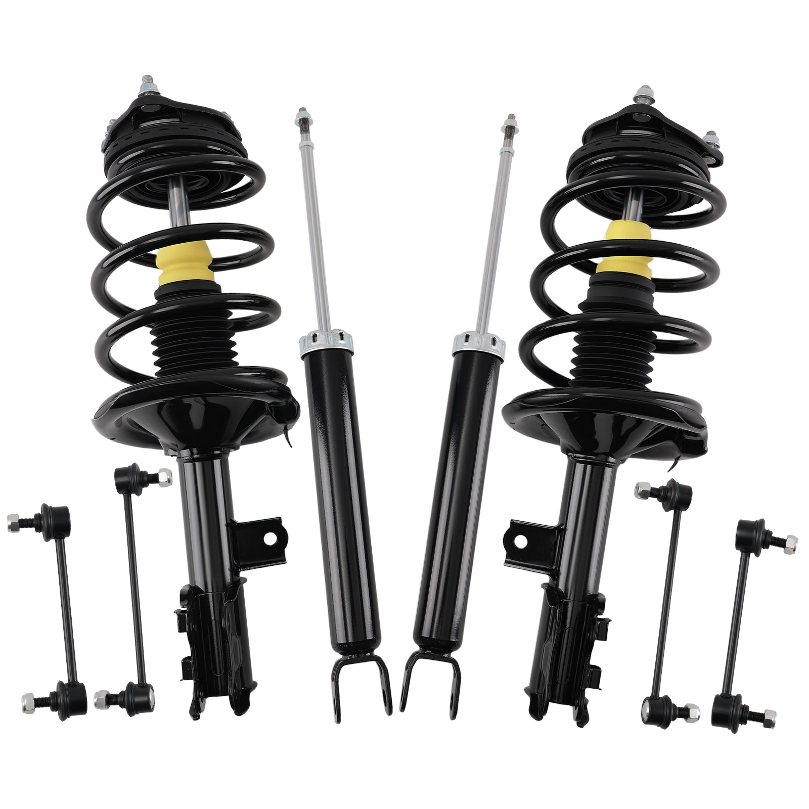 Complete Front Rear Struts w/ Spring Sway Bar End for Hyundai Elantra 2007-2010