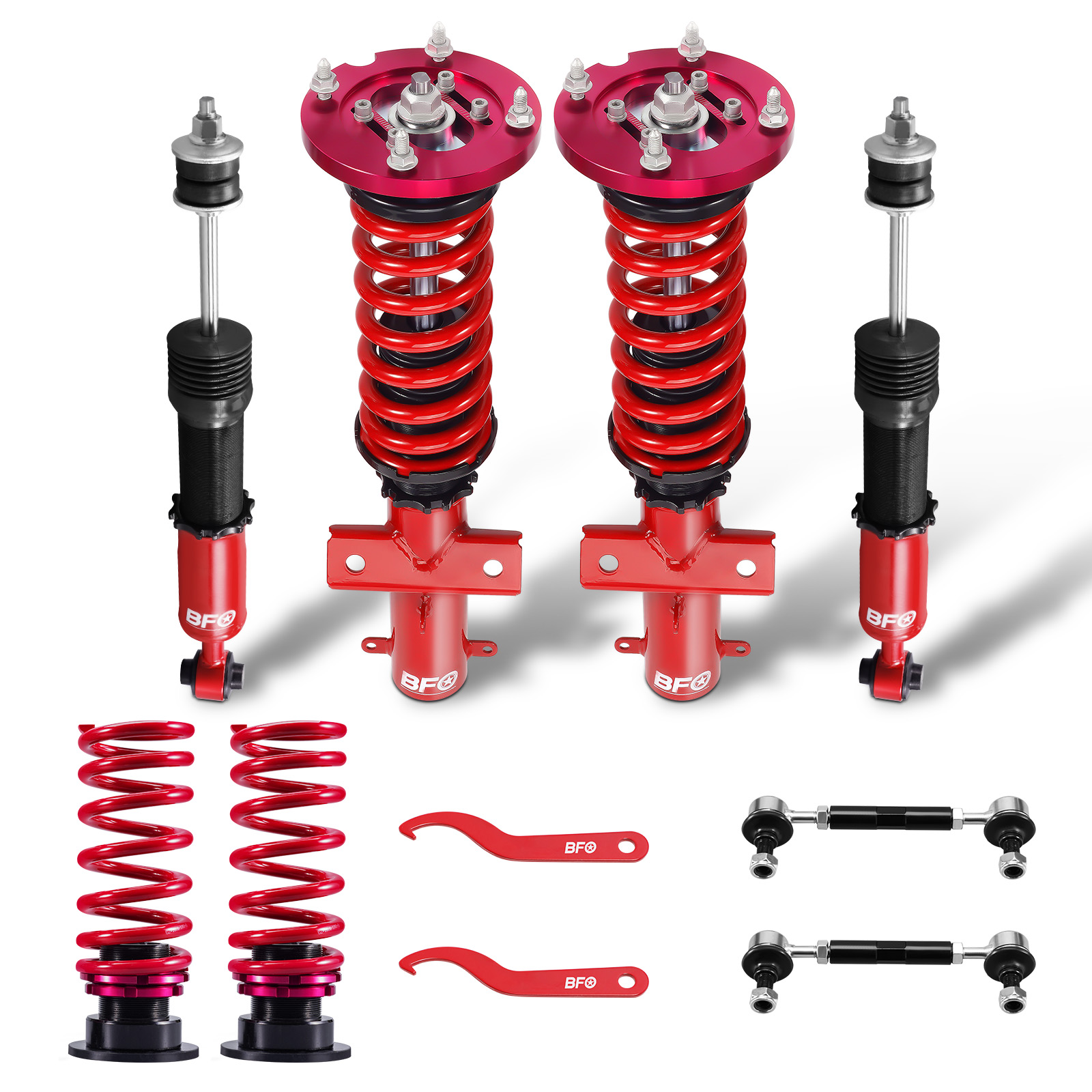 BFO Coilovers Strut Suspension Spring Kit For Ford Mustang 2005-2014 Adj. Height