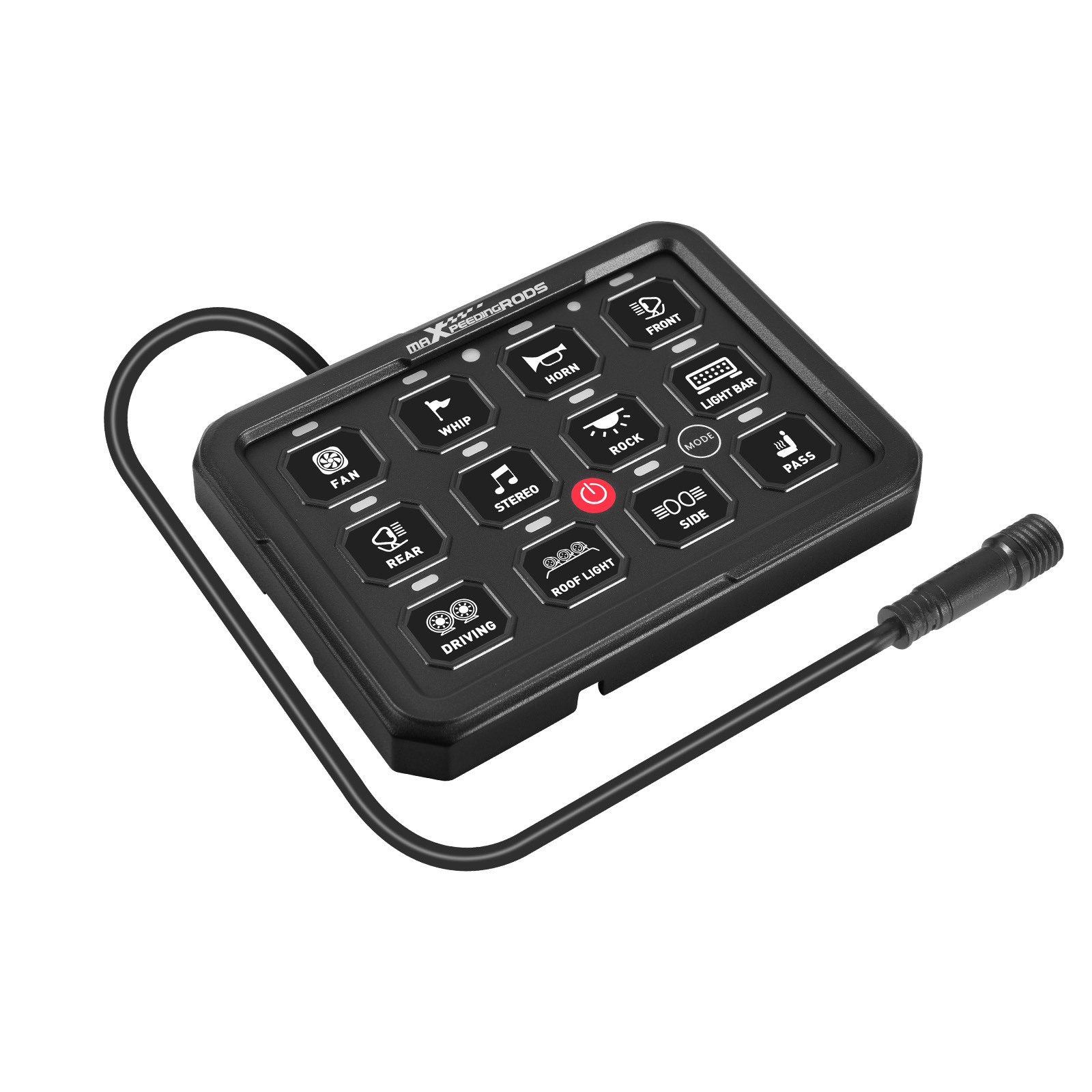 12 Gang Touch Panel für Offroad Fahrzeug LKW SUV 960W Wasserdicht IP67 Schwarz