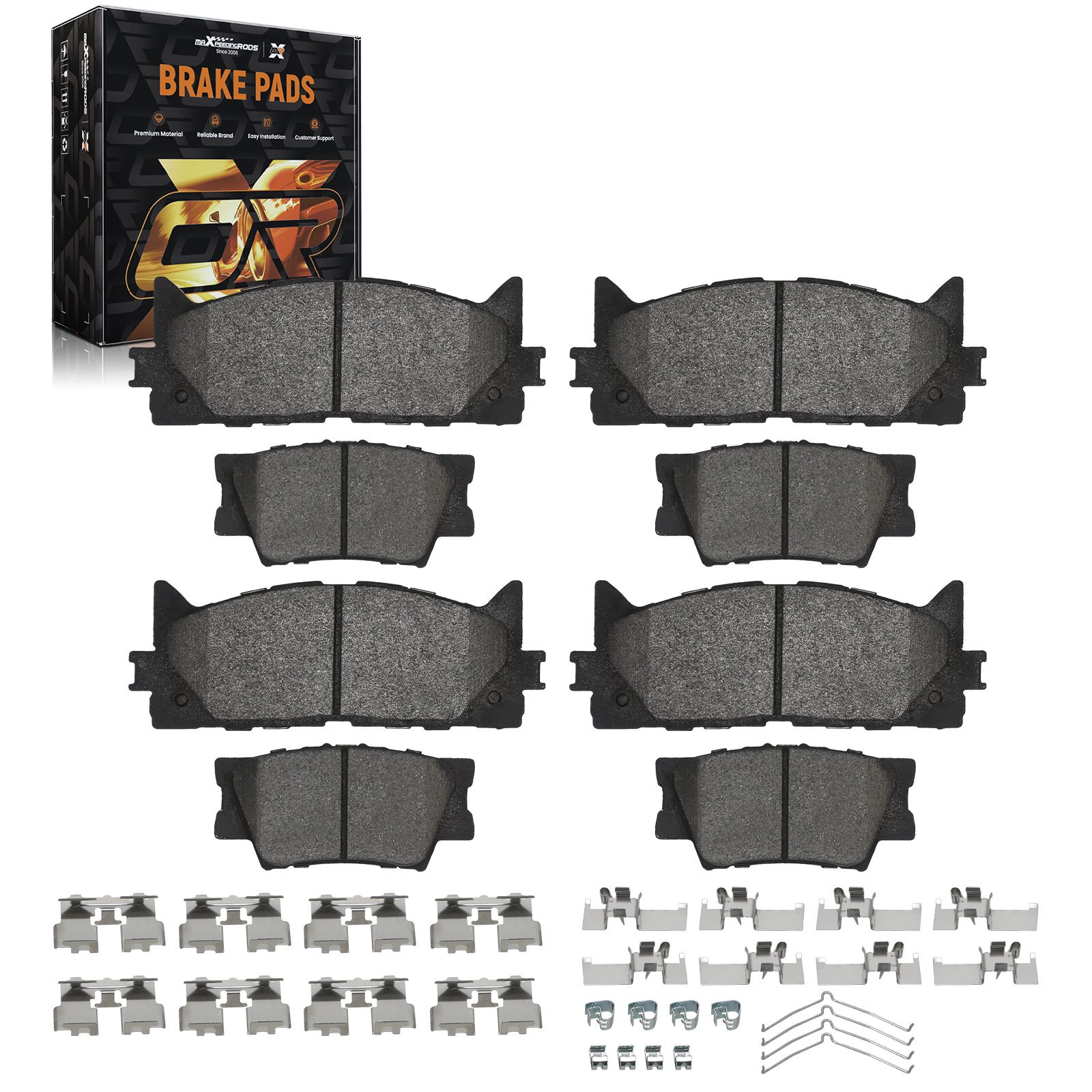 Front Rear Left&Right Brake Pads Kit for Toyota Avalon 2008-2018 Camry 2007-2017