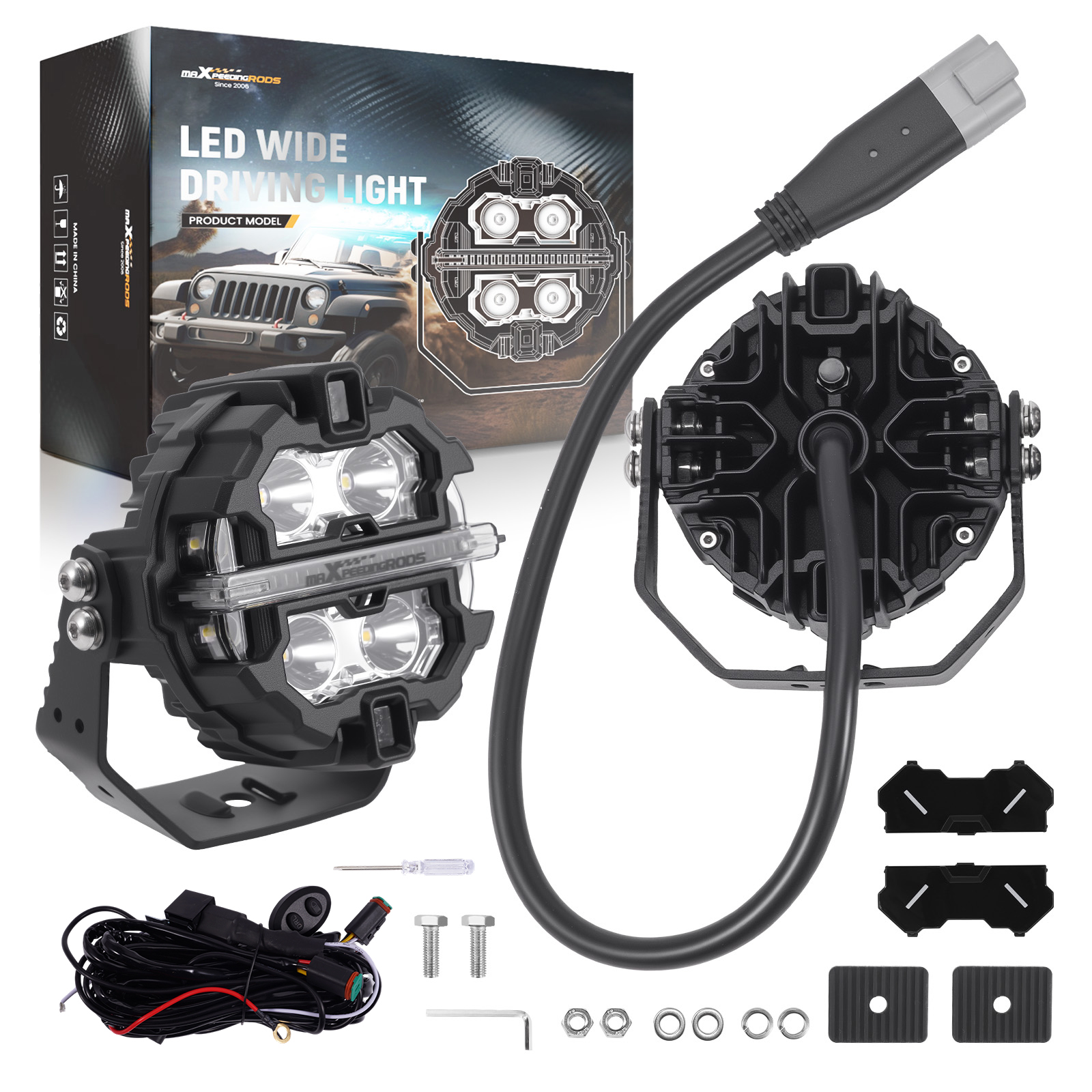 Projecteur LED 160W Crosshair Spot Beam For Camion SUV Marine IP68 3.5