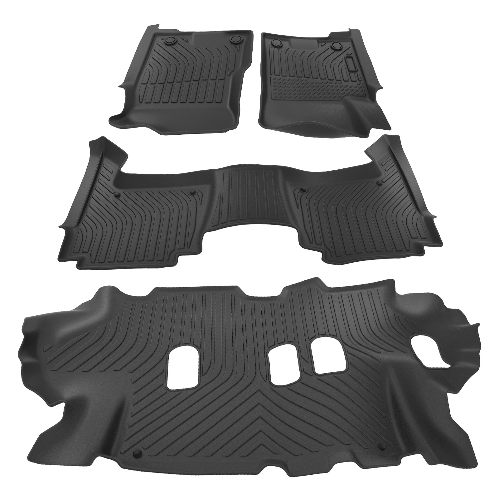 Anti-Slip Floor Mats for Nissan Armada 2019-2022 Black TPE Rubber Floor Liners