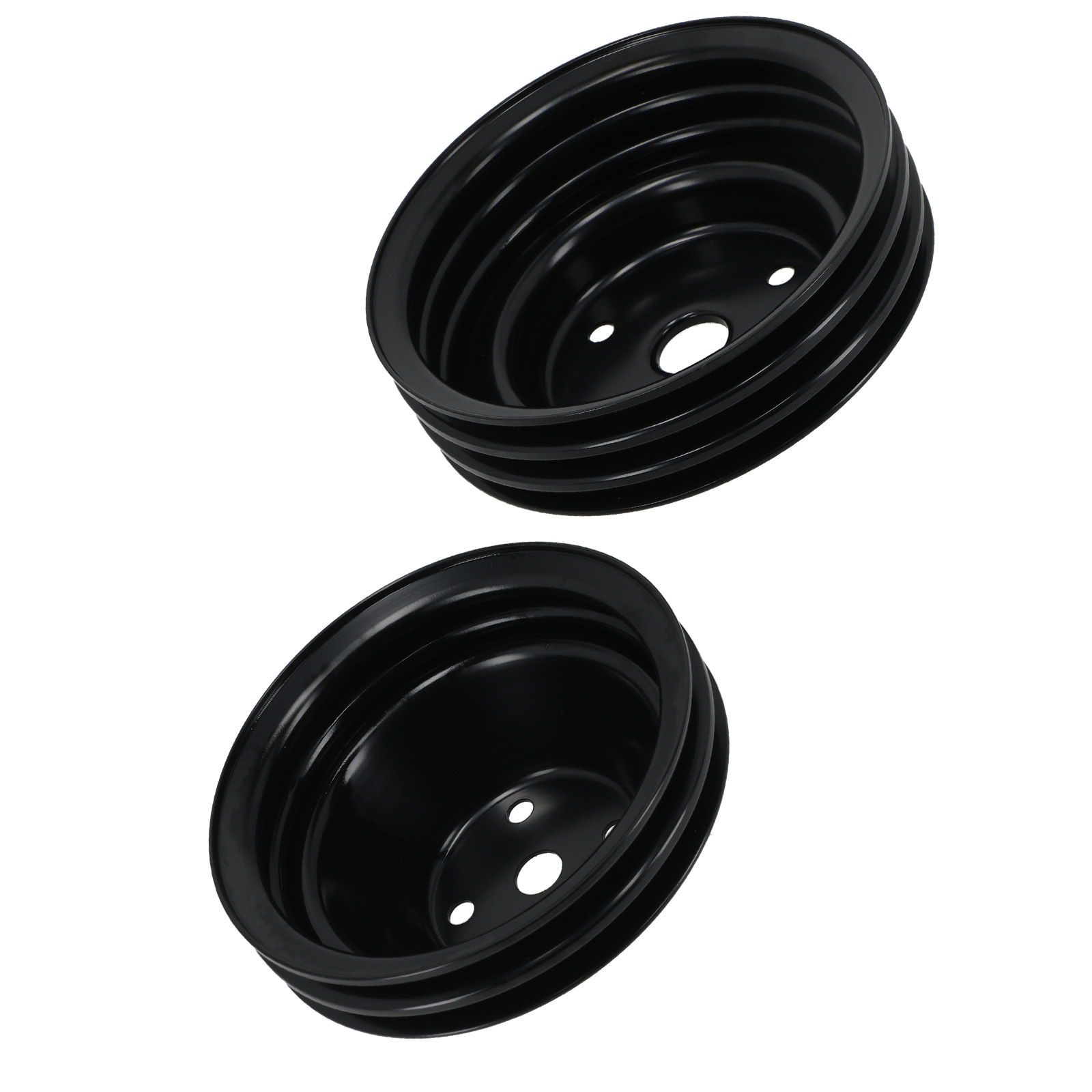Double/Triple Groove Crank Pulley Set for Chevy 305 350 SBC V8 Long Water Pump