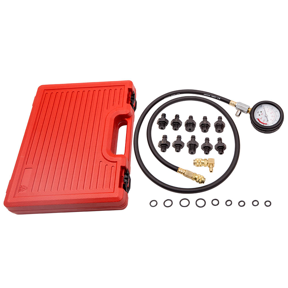 Kit Testeur Pression Huile Moteur 10 Adaptateurs 0-140 PSI Manomètre