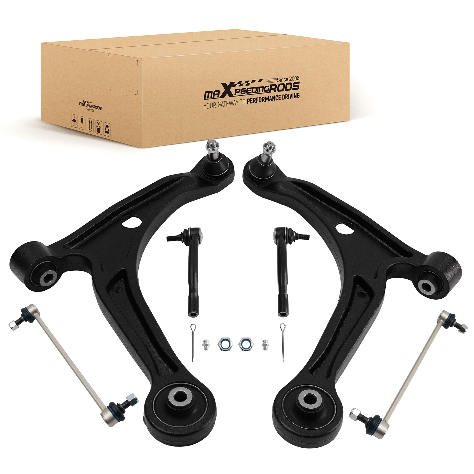 Front Lower Control Arms Sway Bar Tierods for 2006-2008 Honda Pilot Acura MDX