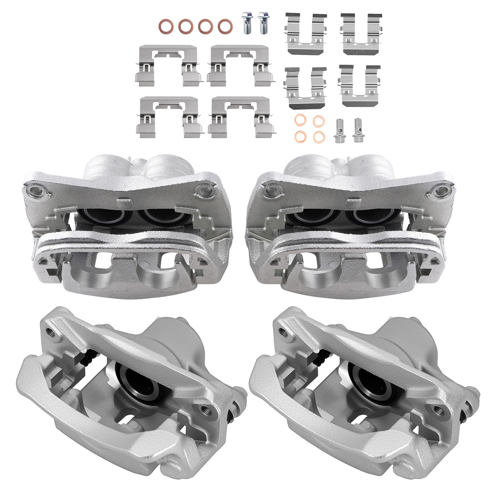 Front Rear Disc Brake Caliper Assembly Kit for Subaru Outback 2.5L 2010-2014