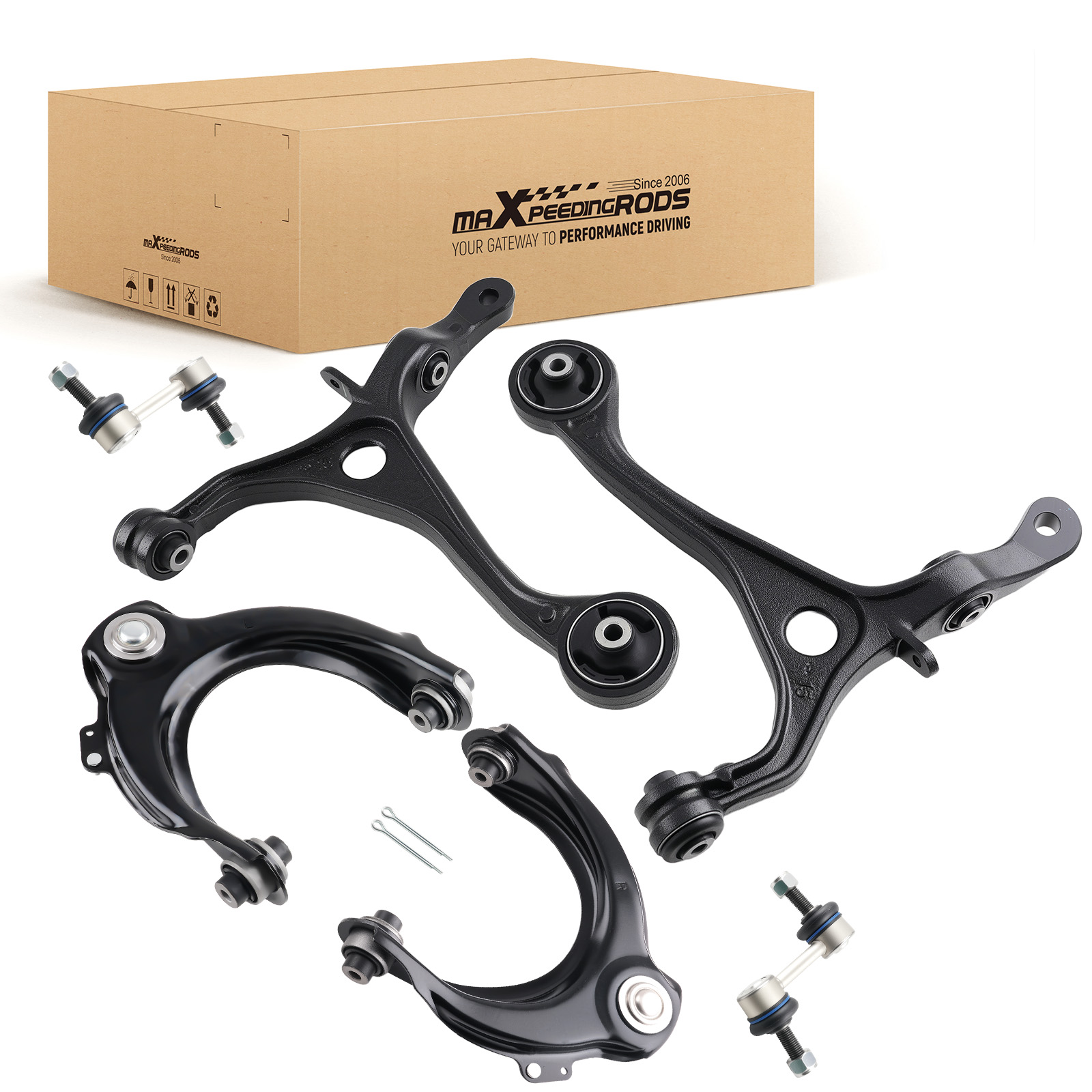 6x Front Upper Lower Control Arm Sway Bar Links For 2003-2007 Honda Accord 2.4L