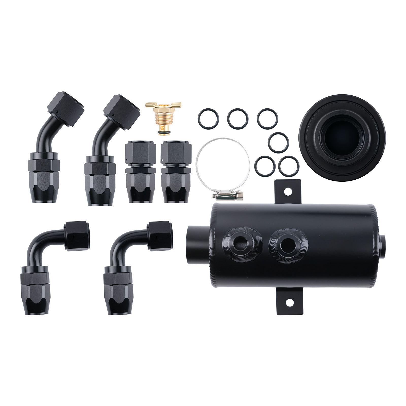 Oil Catch Can 0.75L Aluminium Baffled Engine 2x-10 AN +3M Hose Fitting Kit new