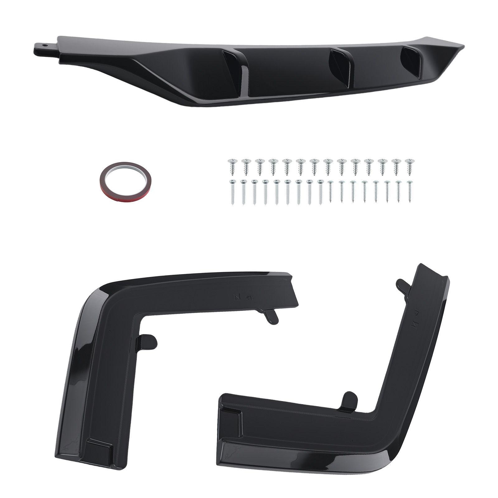 3PC Shark Style Diffuser for BMW G11 G12 7 Series M Sport 2019-2022 Gloss Black
