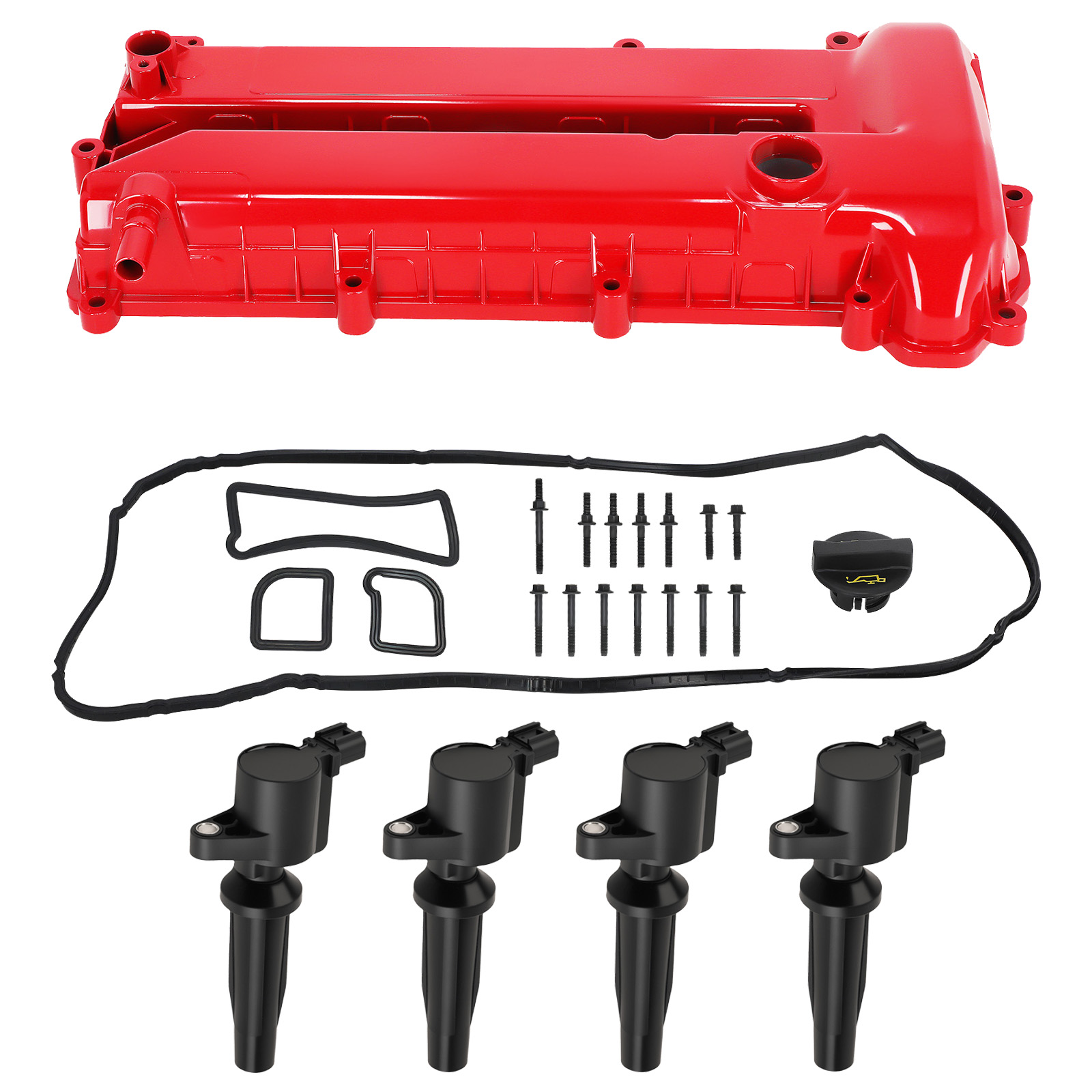 Aluminum Valve Cover for 05-11 Ford Focus Escape 2.0L 2.3L 4S4Z6582CA Red Kit