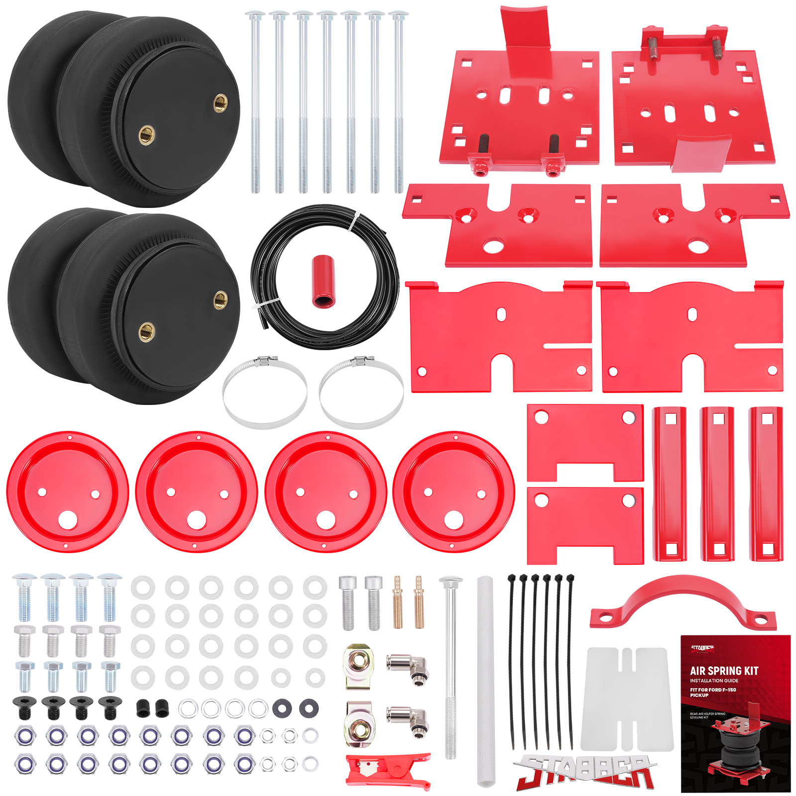 Stabber Rear Air Spring Bags Kit Air lines for Ford F-150 RWD AWD 2004-2014
