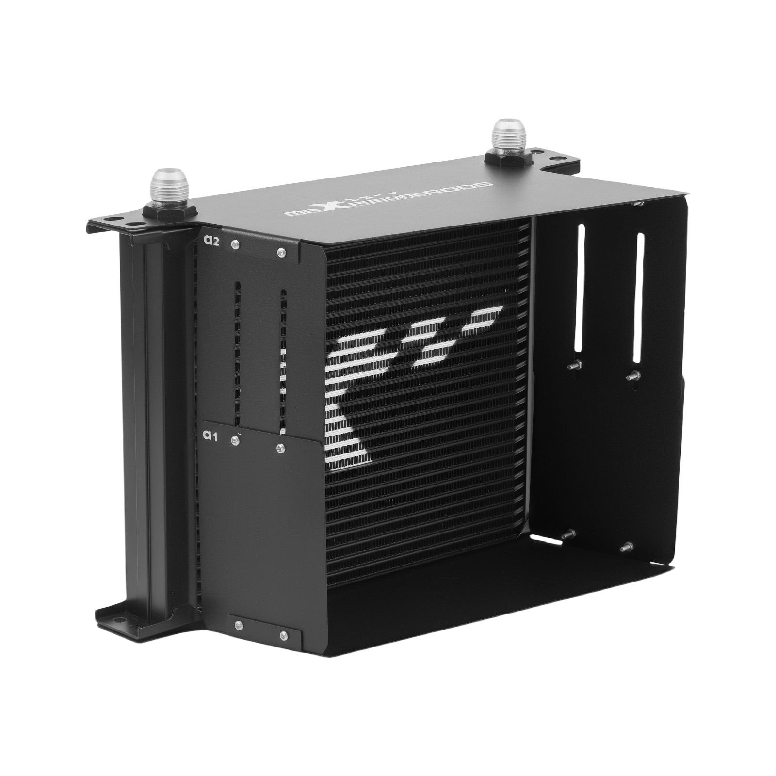 Oil Cooler Kit 30 Row Universal Transmission 10AN Aluminum Black Thermostatic