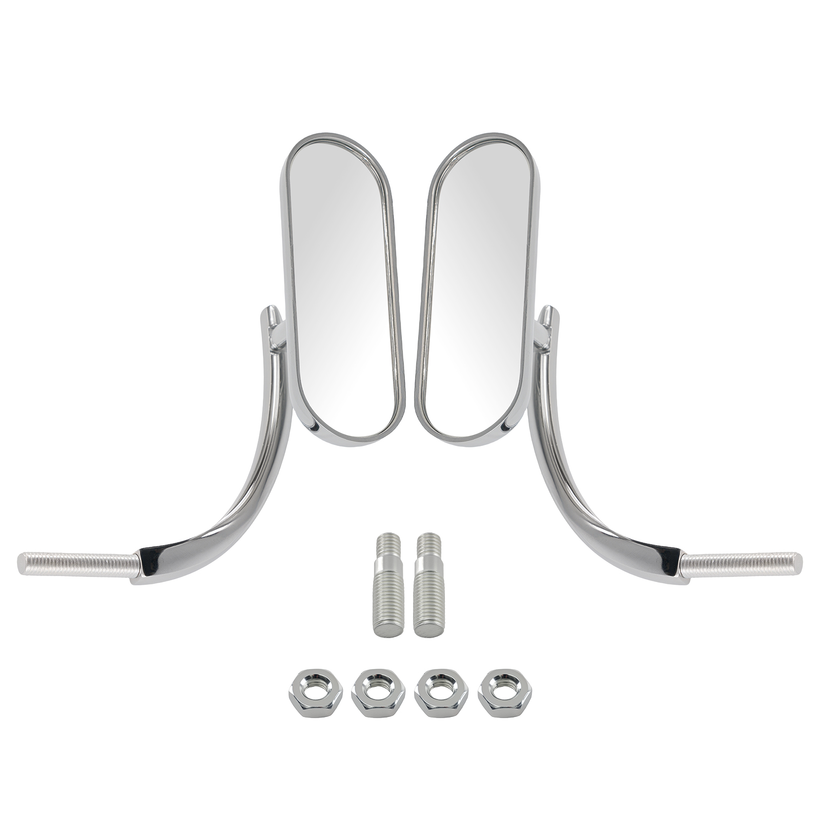 Cruiser Mirrors for Harley Sportster/Dyna/Softail/Road Glide Chrome Pair